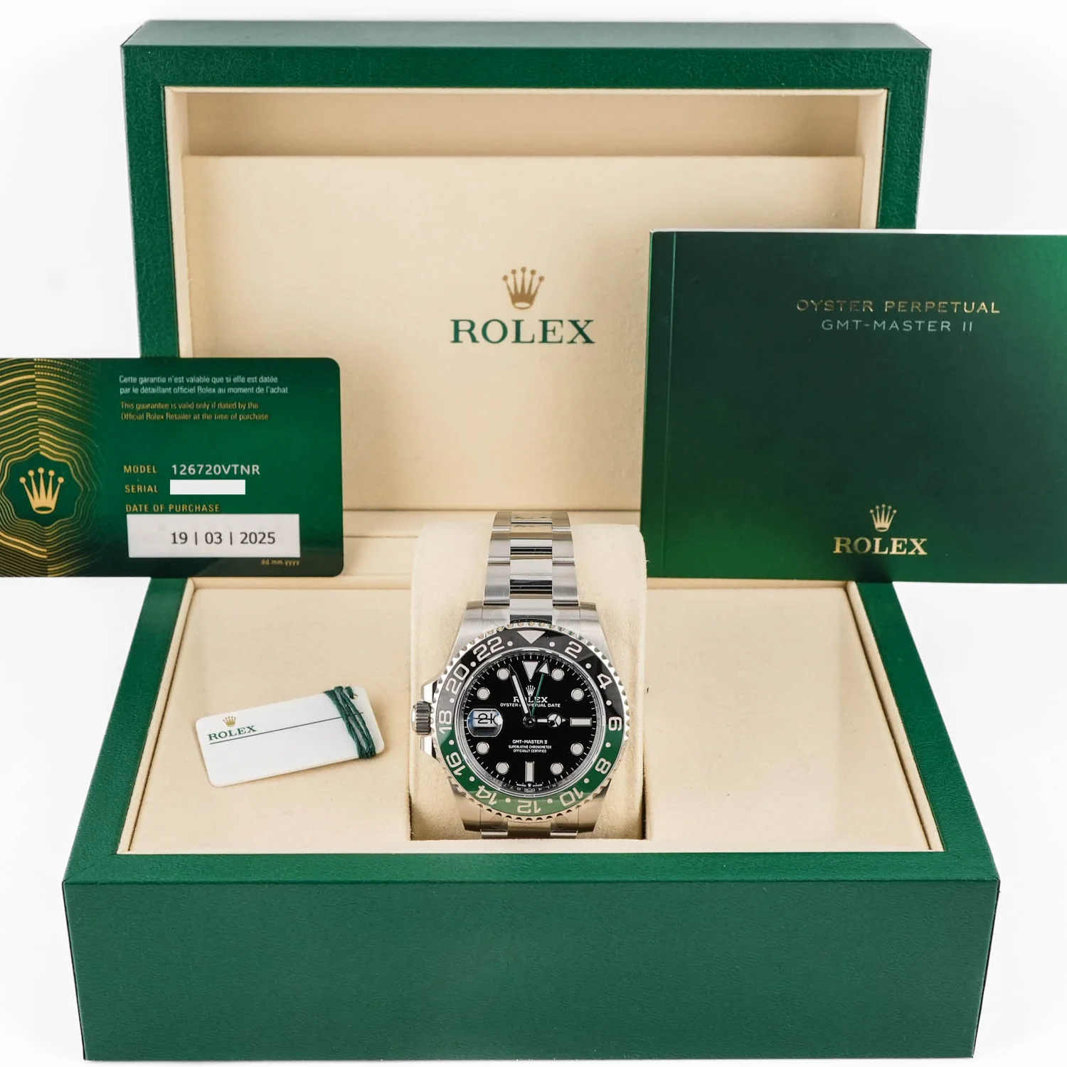 Rolex 126720VTNR GMT-Master II Lefty "Sprite" 40mm Oyster Bracelet Box and Papers 2025 - Image 2