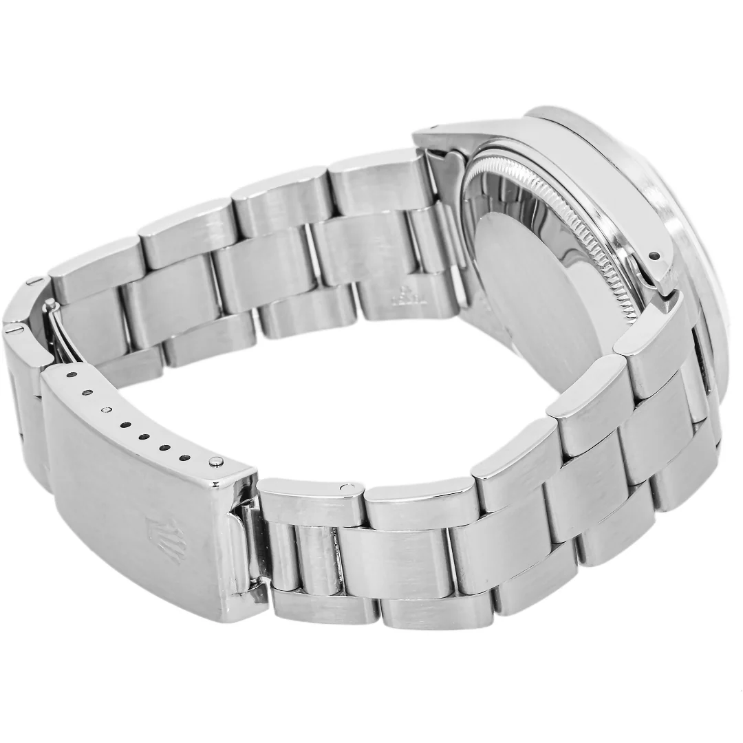 Rolex 15010 Oyster Perpetual Date 34 mm Engine Turned Bezel Silver Index Dial Oyster Bracelet 1982 - Image 6