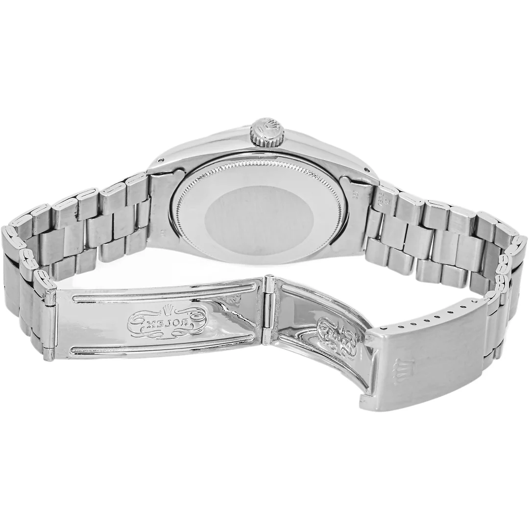 Rolex 1500 Oyster Perpetual Date 34 mm Smooth Bezel Silver Index Dial Oyster Bracelet 1971 - Image 5