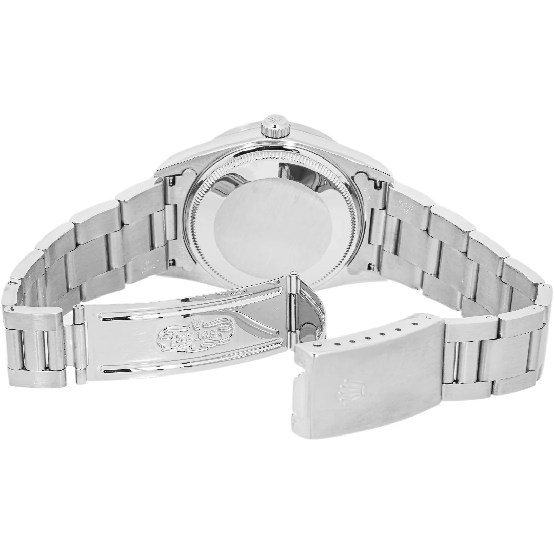 Rolex 15010 Air-King 34 mm Engine Turned Bezel Black Dial Oyster Bracelet 2005 - Image 5