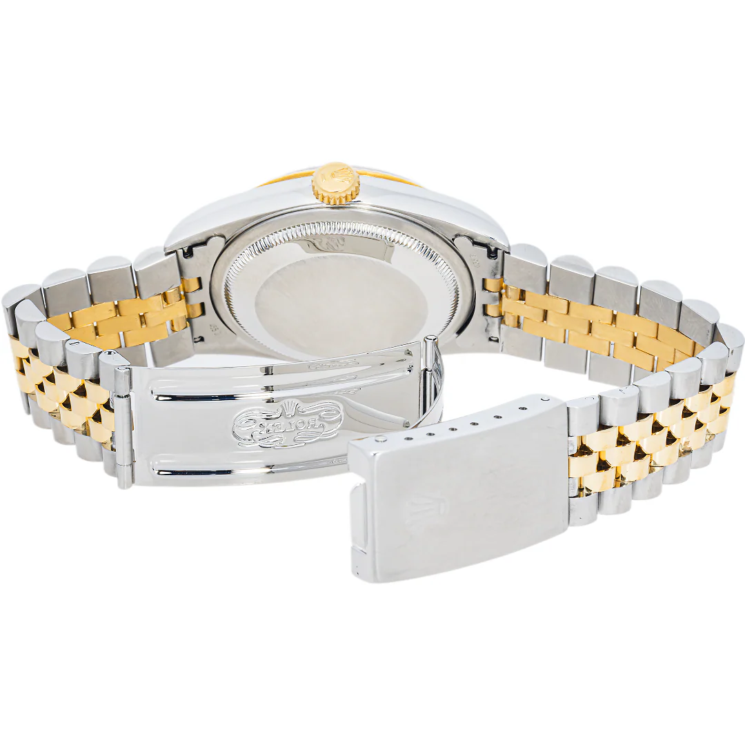 Rolex 16233 Datejust 36 mm Fluted Bezel Silver Jubilee Diamond Dial Jubilee Box and Papers 2001 - Image 4