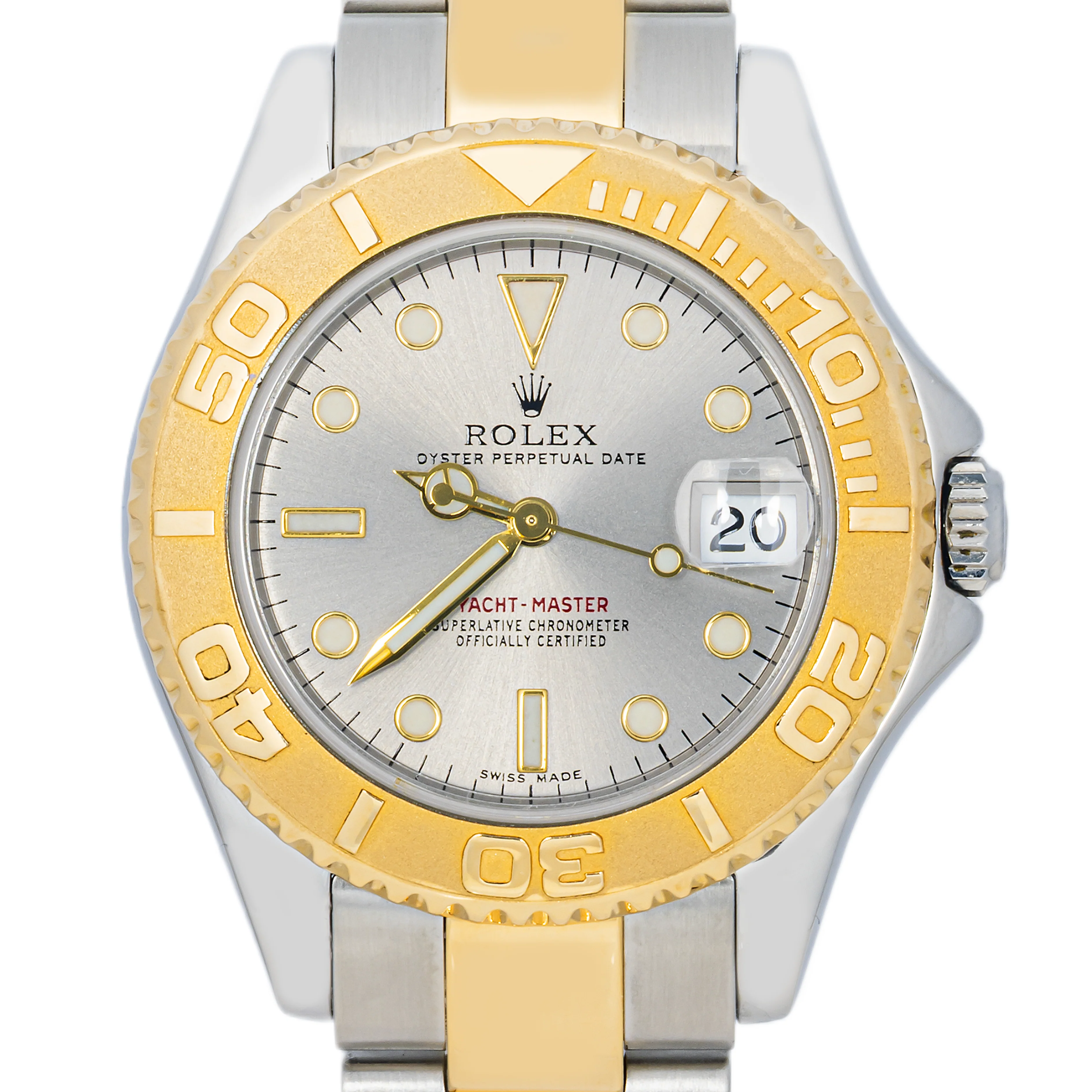 Rolex 168628 Yacht-Master 35mm Two-Tone Silver Dial Oyster Bracelet Box and Papers 2003 - Image 3