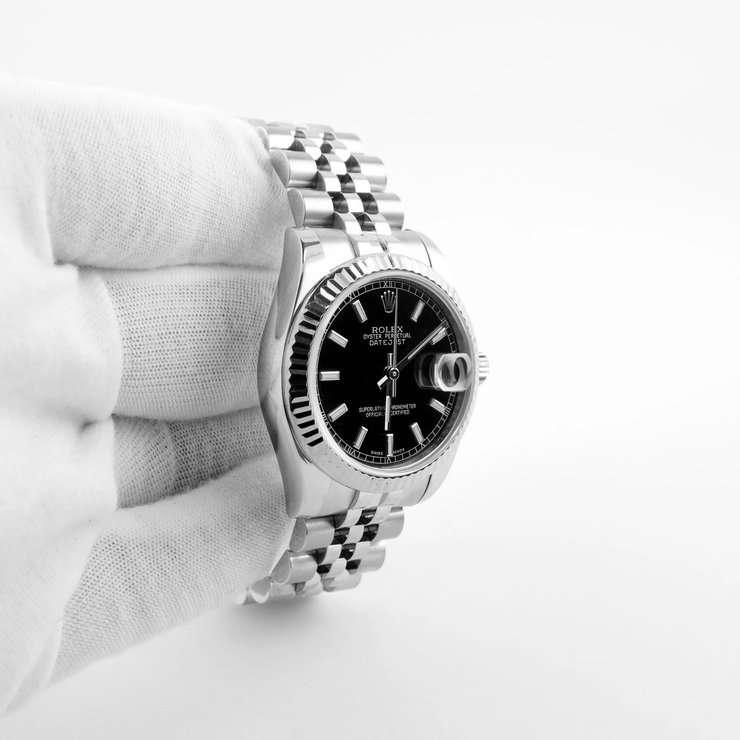 Rolex 178274 Datejust 31 mm Fluted Bezel Black Index Dial Jubilee Bracelet Box and Papers 2015 - Image 4