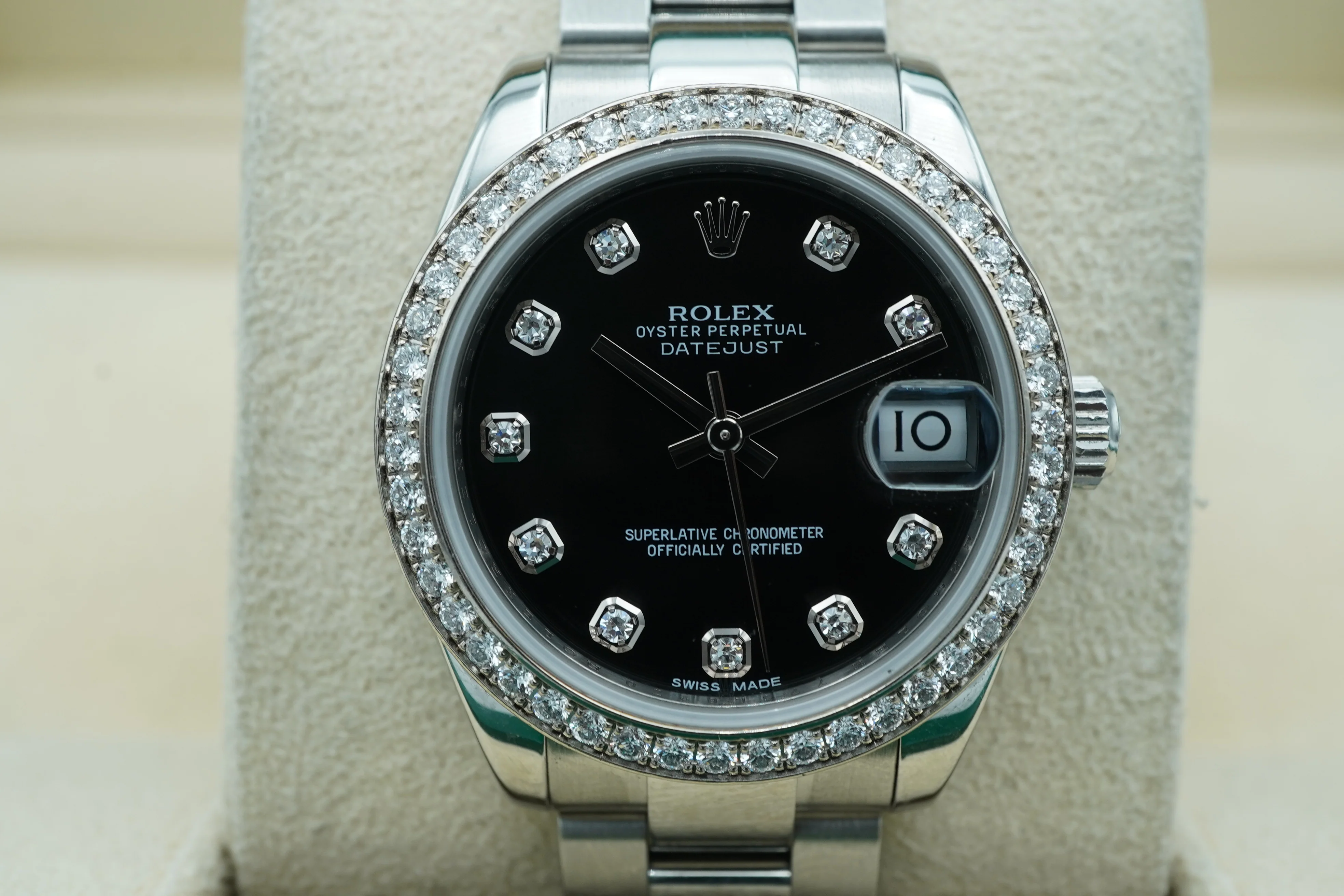 Rolex 178384 Datejust 31 mm 18K White Gold Factory Diamonds Bezel Diamond Dial Oyster Bracelet 2014 - Image 3