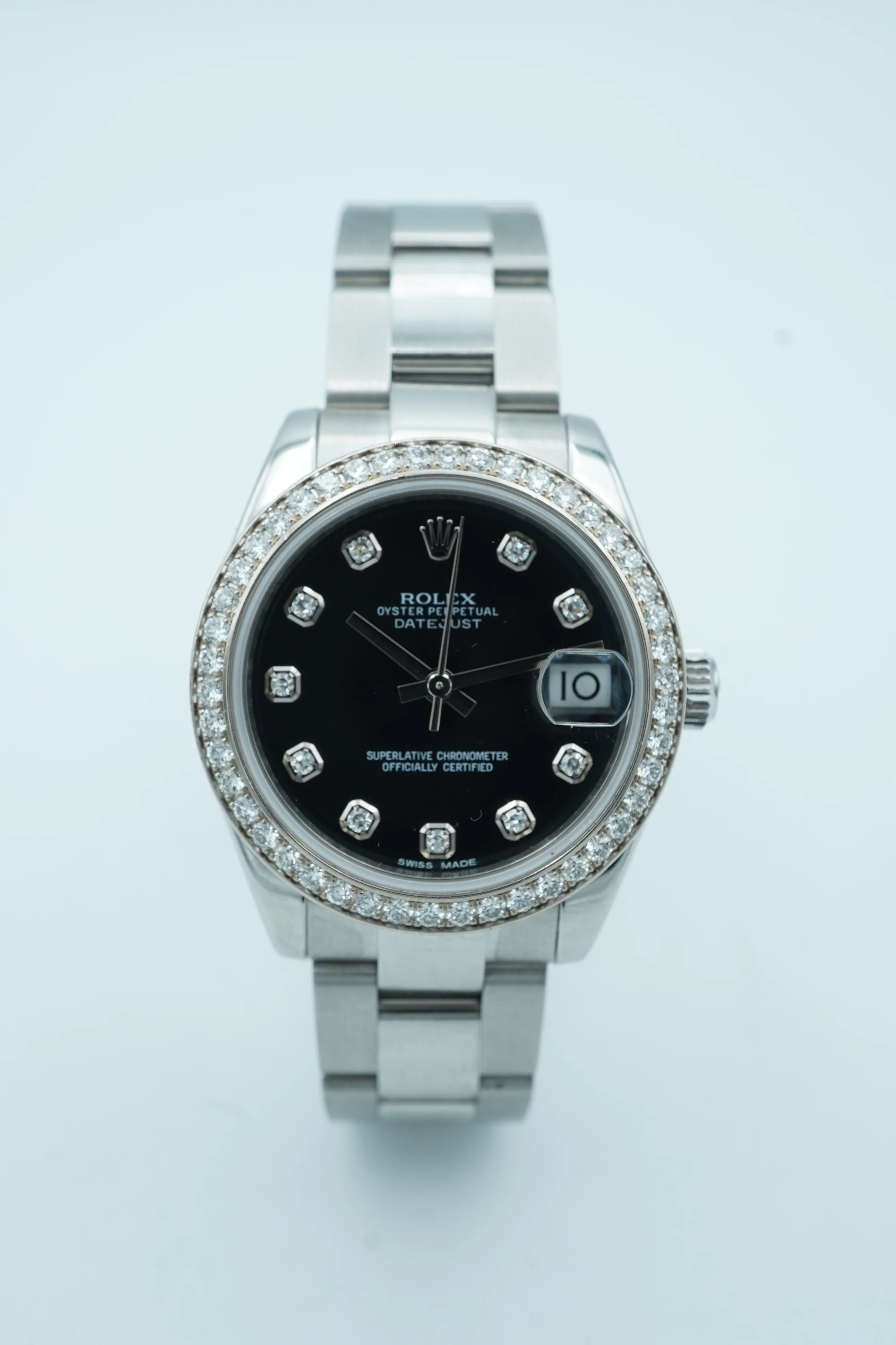 Rolex 178384 Datejust 31 mm 18K White Gold Factory Diamonds Bezel Diamond Dial Oyster Bracelet 2014 - Image 4