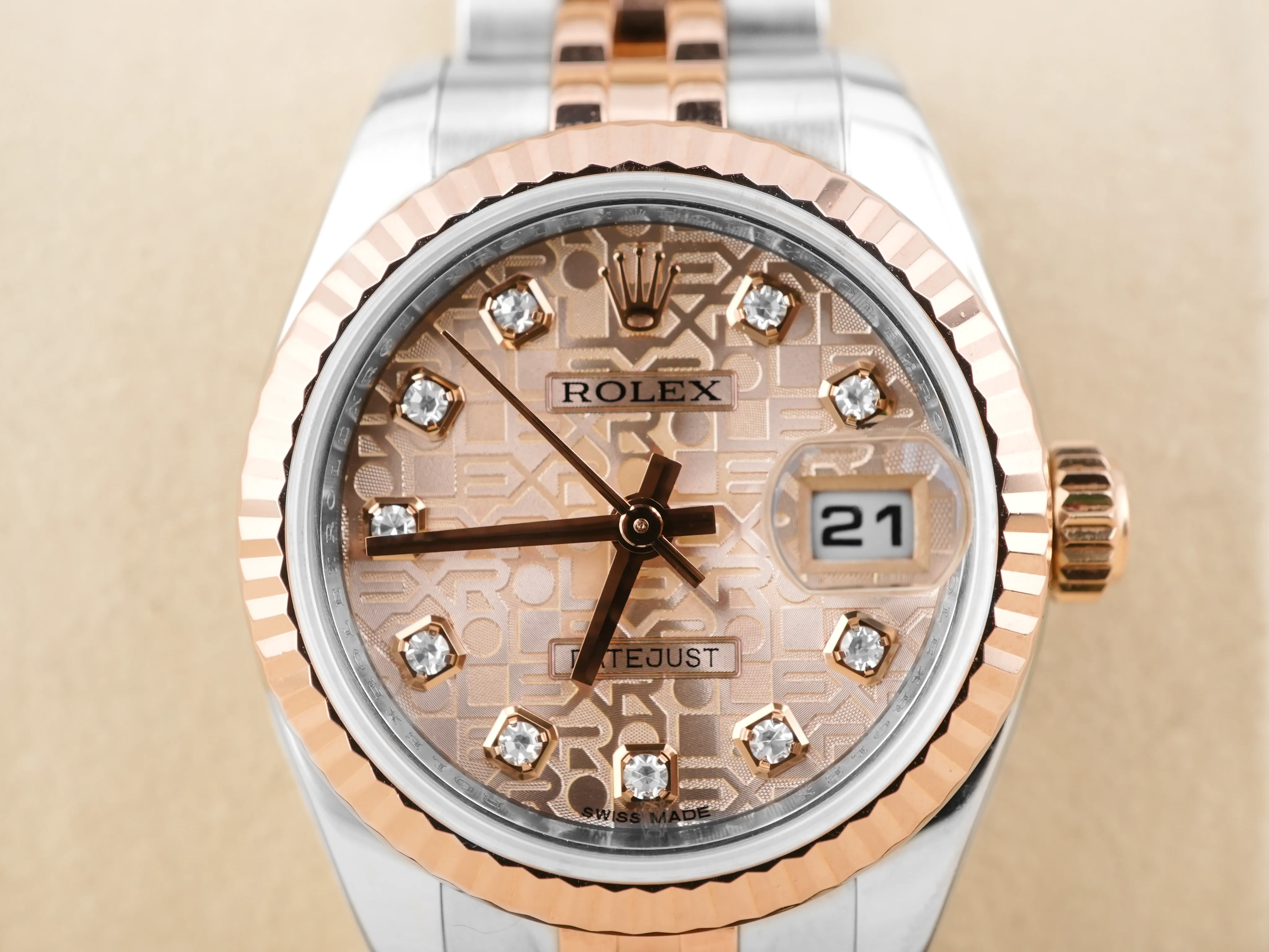 Rolex 179171 Lady-Datejust 26 mm Pink Jubilee Diamond Dial Jubilee Bracelet Box and Papers 2014 - Image 3