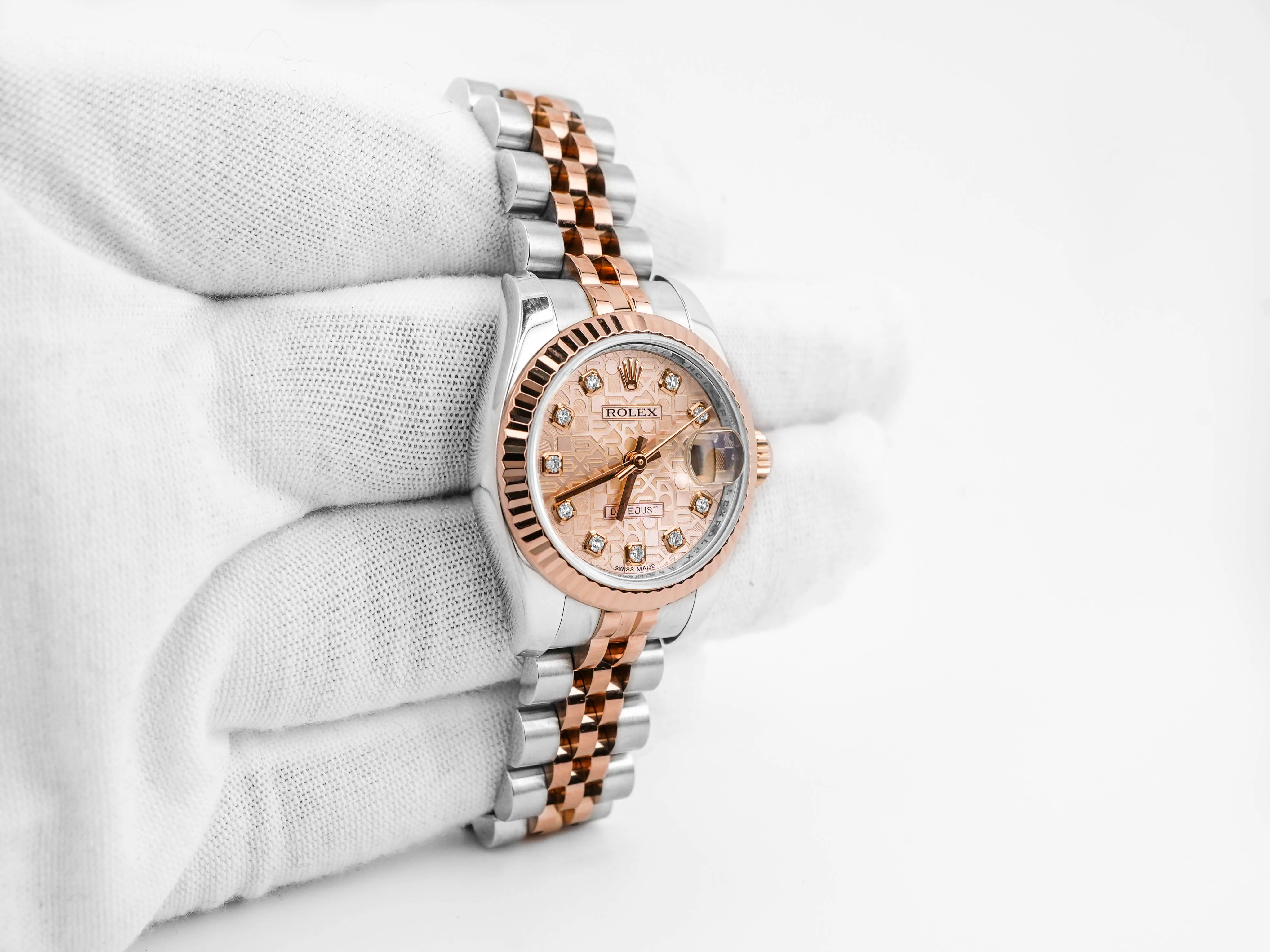 Rolex 179171 Lady-Datejust 26 mm Pink Jubilee Diamond Dial Jubilee Bracelet Box and Papers 2014 - Image 4