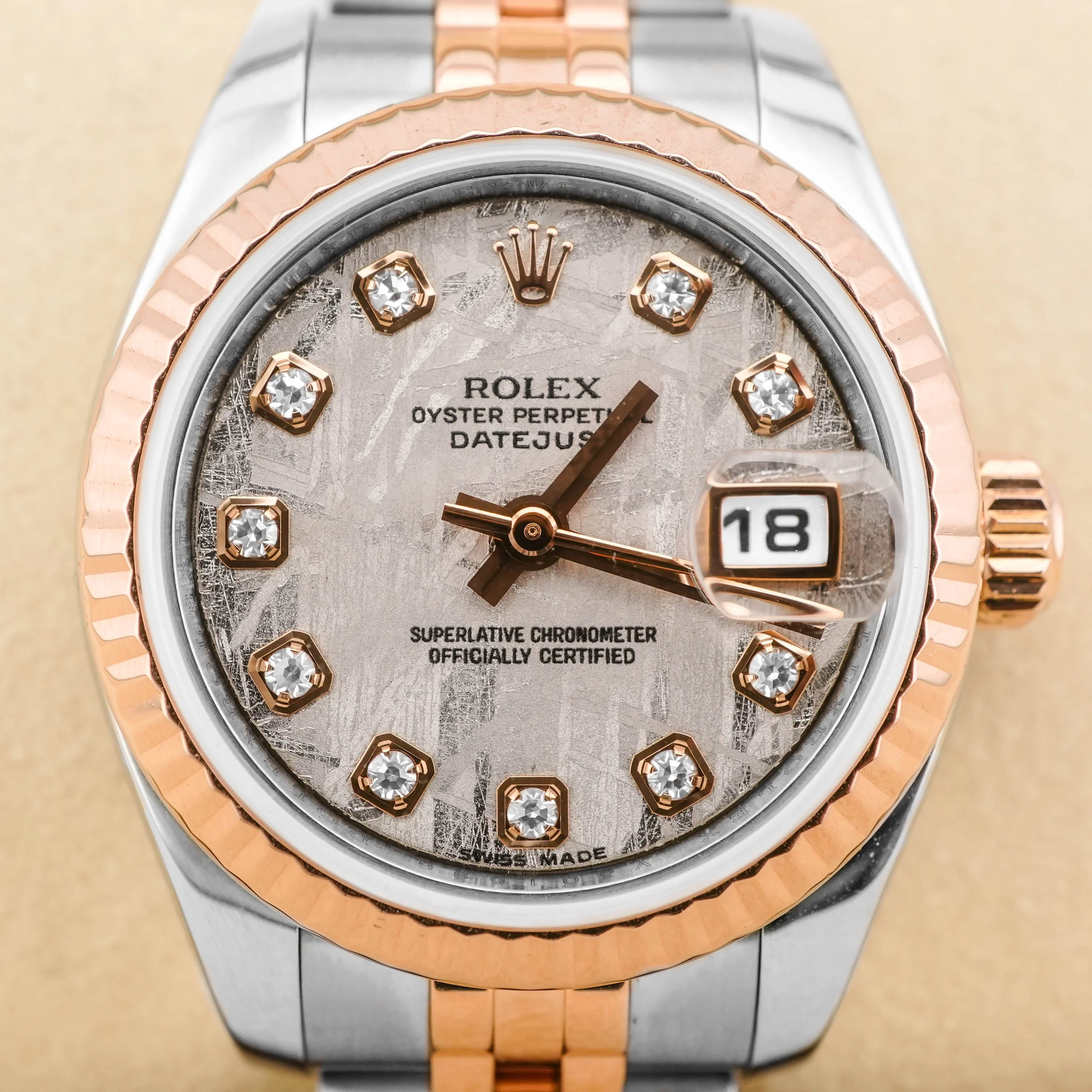 Rolex 179171 Lady-Datejust 26 mm Meteorite Diamond Dial Jubilee Bracelet Box and Papers 2010 - Image 3