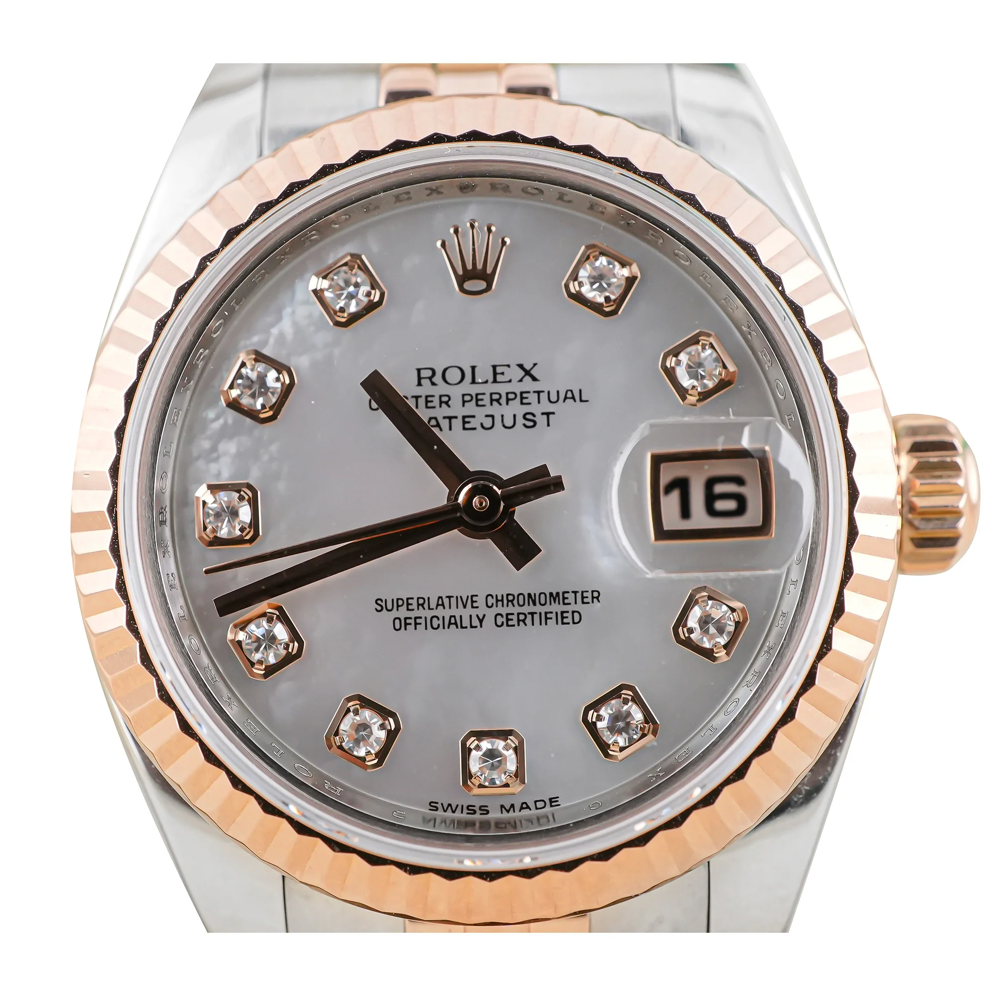 Rolex 179171 Lady-Datejust 26 mm 18K Rose Gold MOP Diamond Dial Jubilee Bracelet Box and Papers 2011 - Image 3