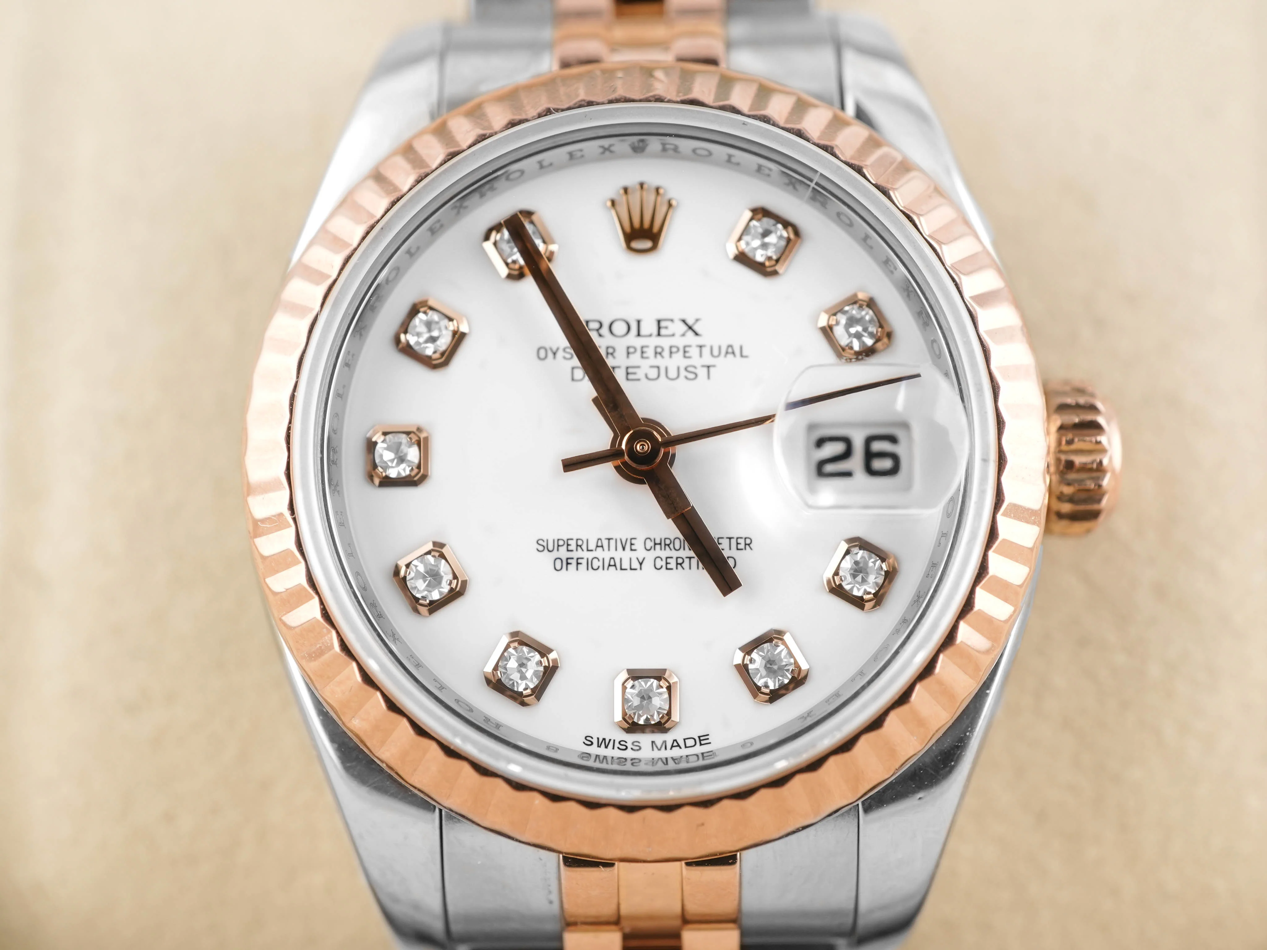 Rolex 179171 Lady-Datejust 26 mm White Diamond Dial Jubilee Bracelet Box and Papers 2012 - Image 3