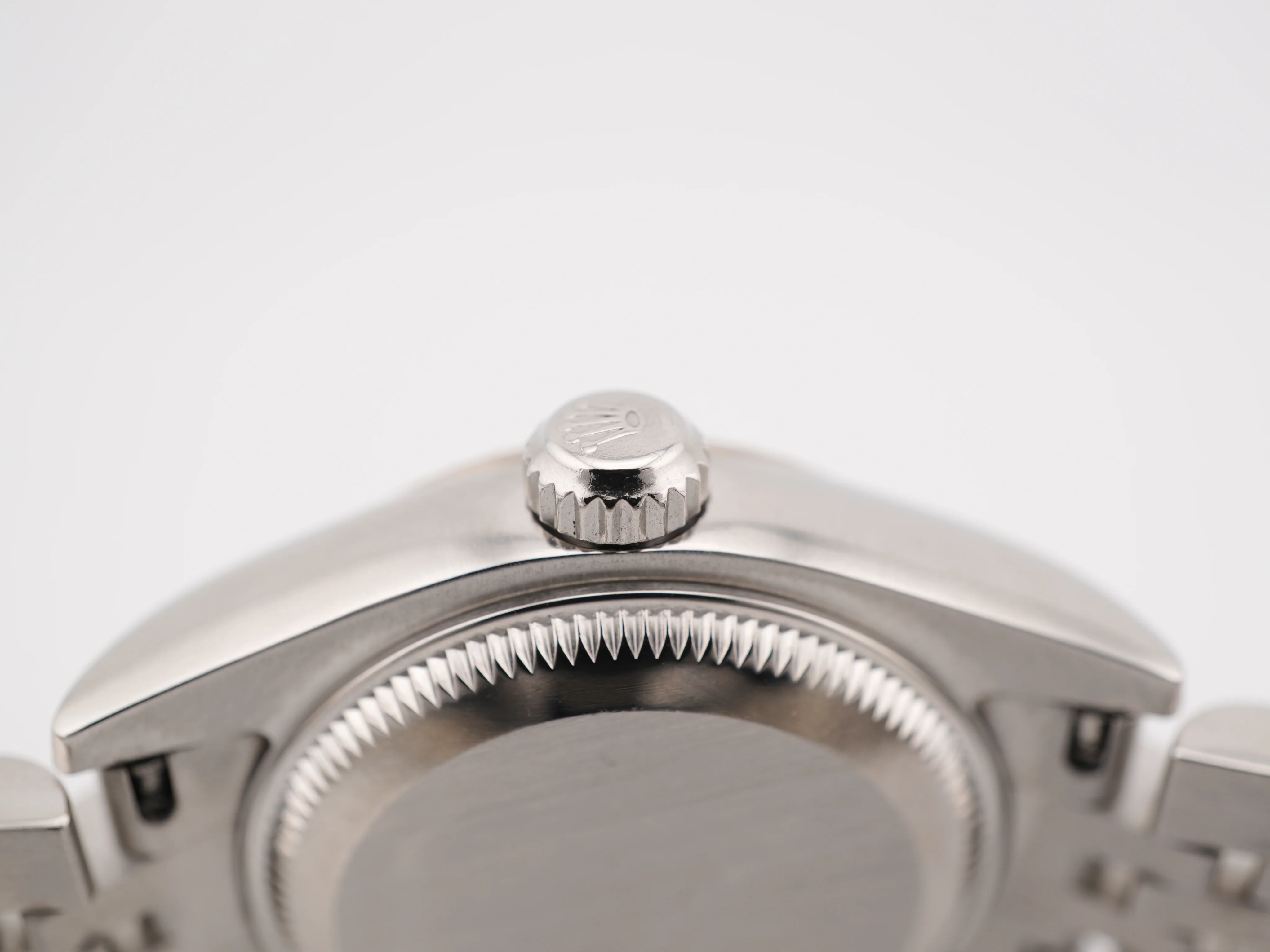 Rolex 179174 Lady-Datejust 26 mm Fluted Bezel Silver Dial Jubilee Bracelet Box and Papers 2007 - Image 8