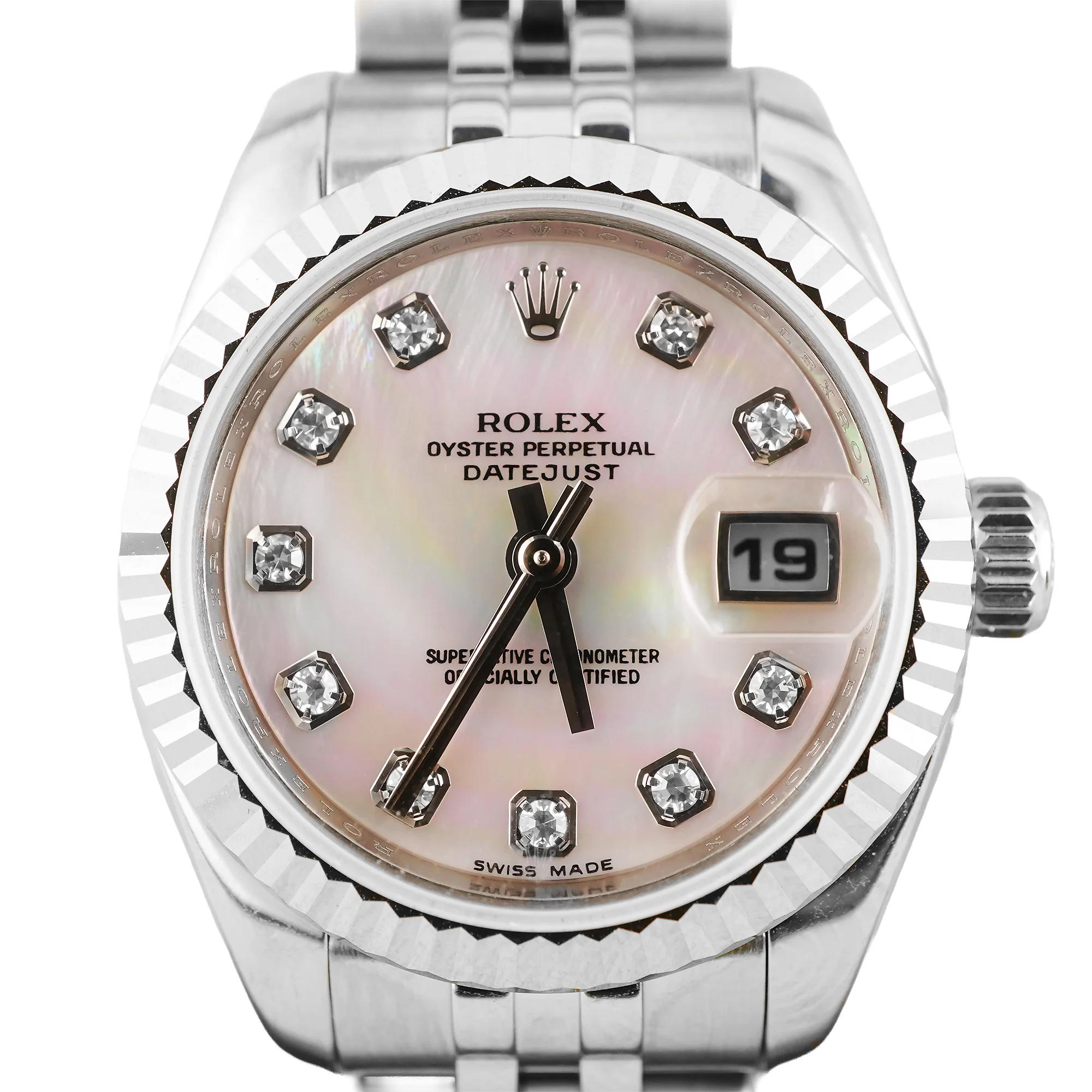 Rolex 179174 Lady-Datejust 26 mm MOP Diamond Dial Jubilee Bracelet Box and Papers 2010 - Image 3