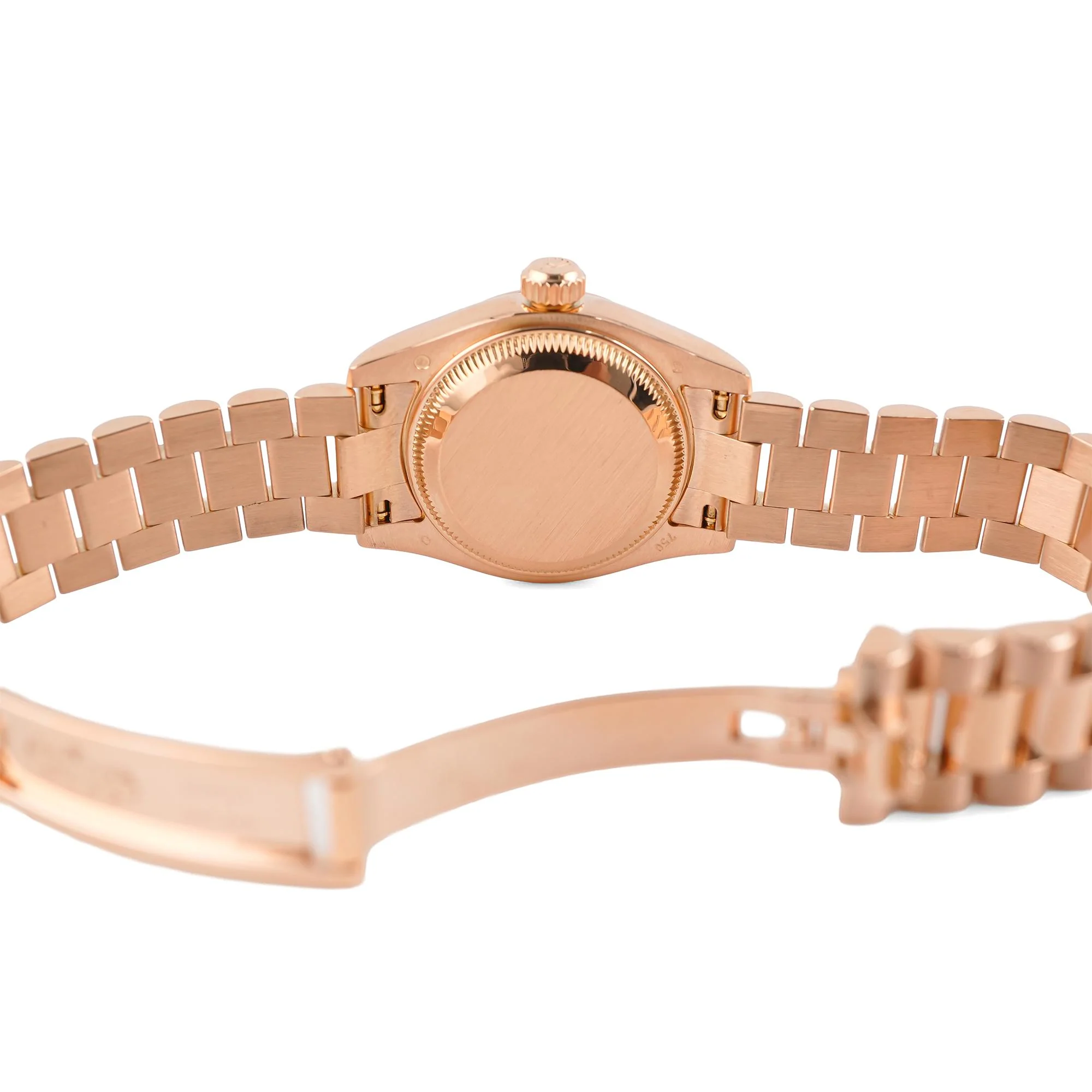 Rolex 179175 Lady-Datejust 26 mm 18K Rose Gold Pink Diamond Dial President Bracelet Box and Papers 2003 - Image 6