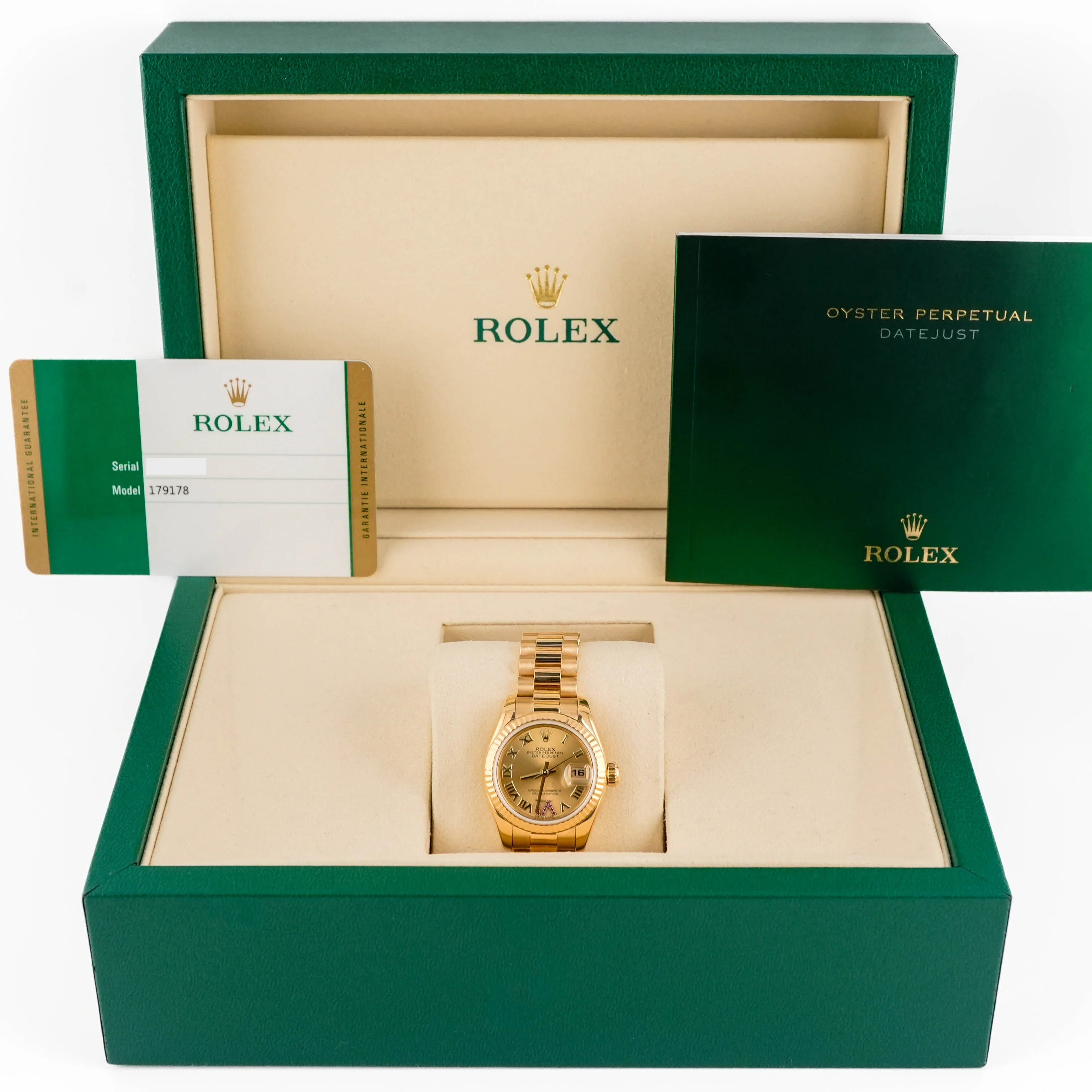 Rolex 179178 Lady-Datejust 26mm Champagne Roman Dial with Ruby Six Box and Papers 2016 - Image 2