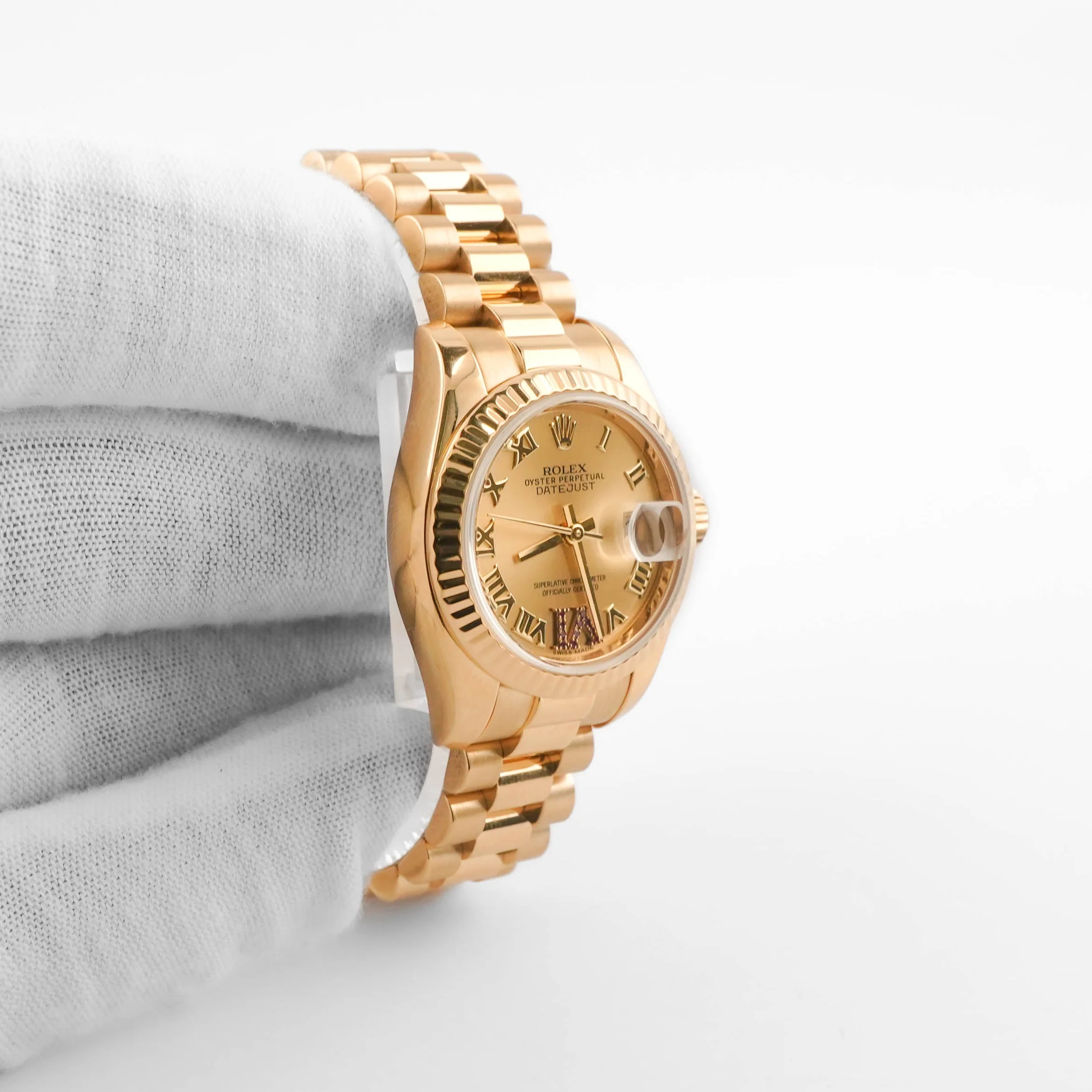 Rolex 179178 Lady-Datejust 26mm Champagne Roman Dial with Ruby Six Box and Papers 2016 - Image 4