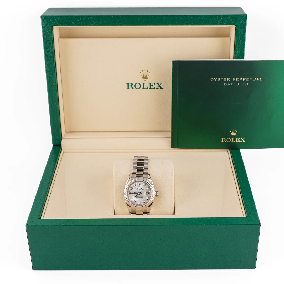 Rolex 179179 Lady-Datejust 26 mm Mother of Pearl Diamond Dial President Bracelet Box 2002 - Image 2