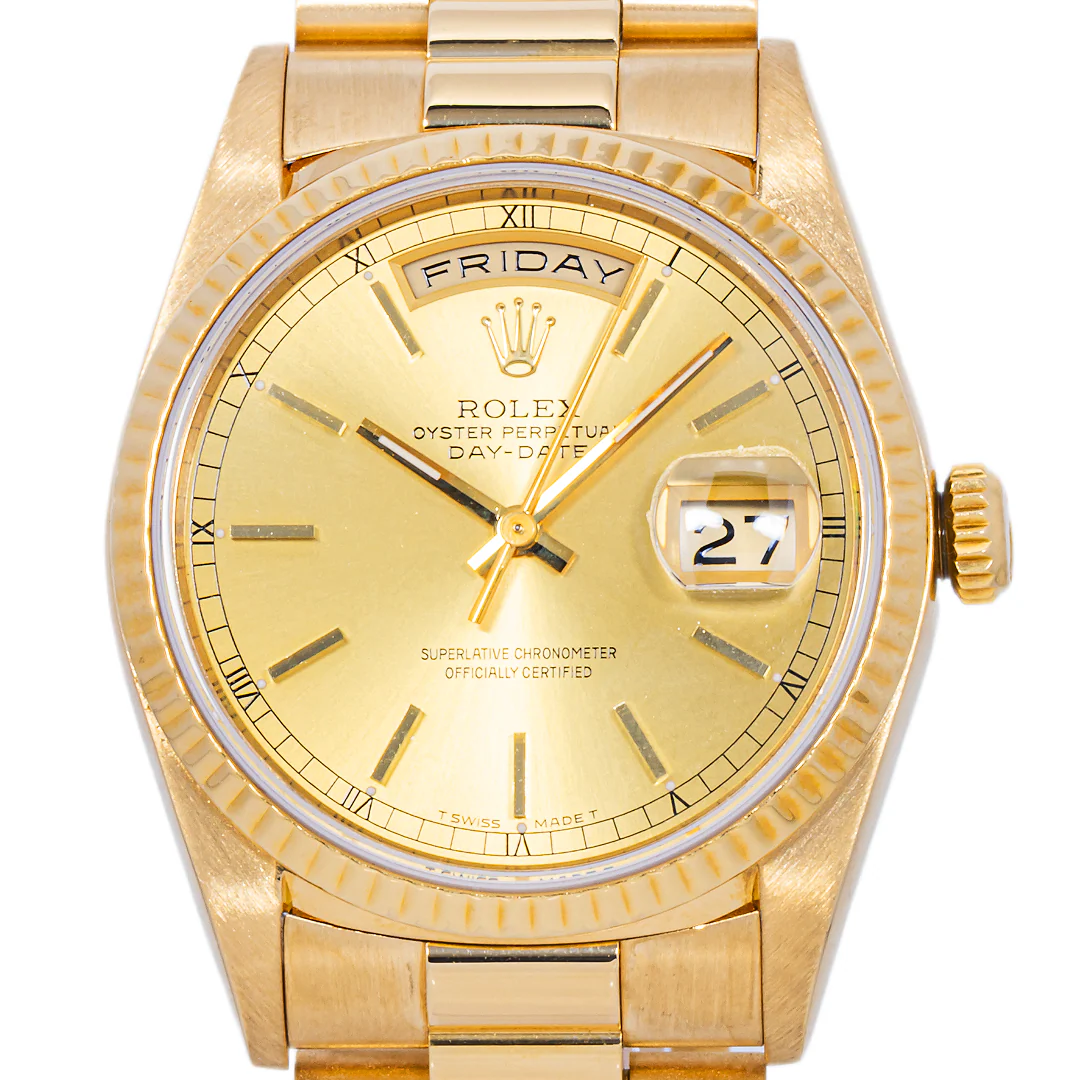 Rolex 18238 Day-Date36 mm Champagne Stick Dial President Bracelet 1993 - Image 3
