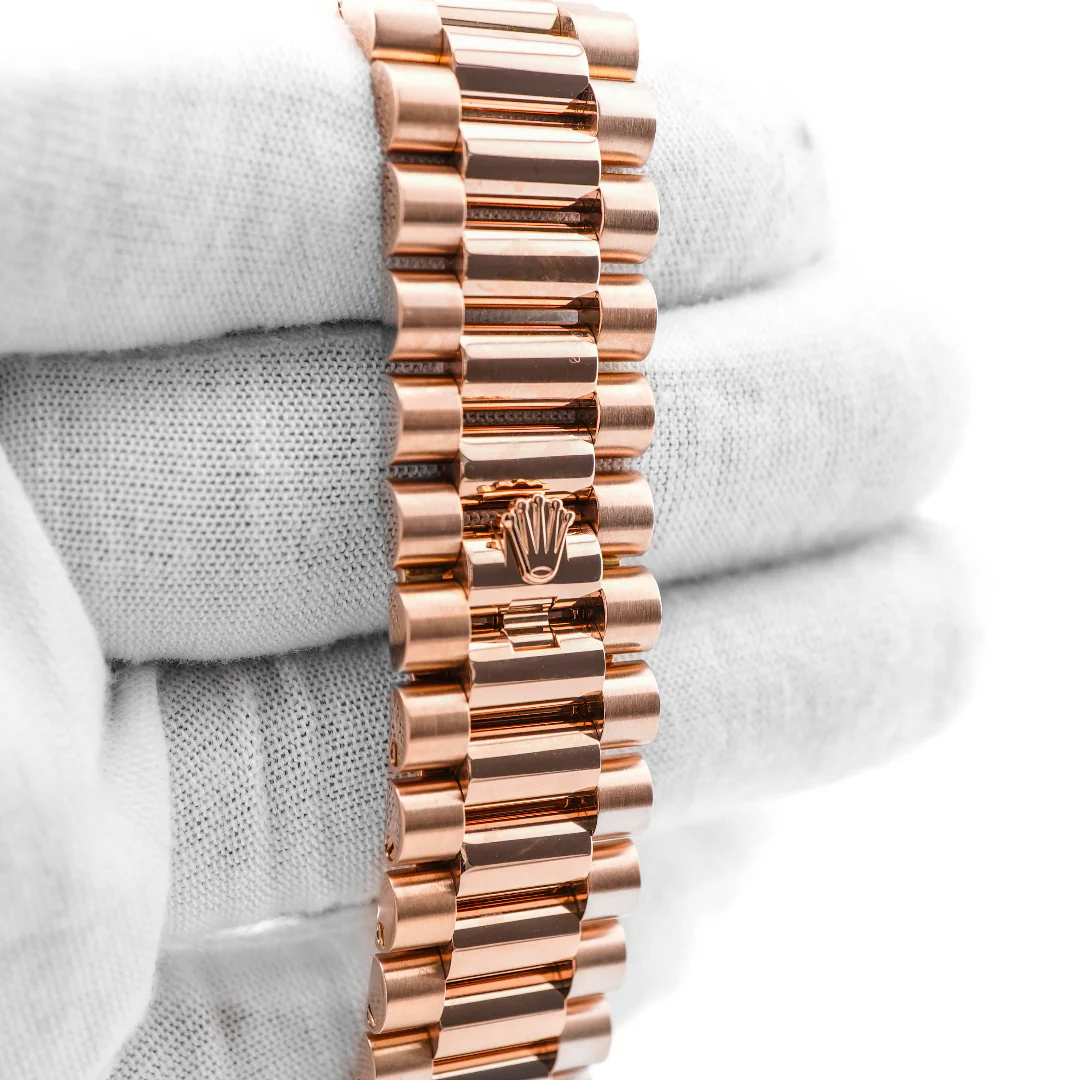 Rolex 228345RBR Day-Date 40 mm 18K Rose Gold Sundust Dial President Bracelet Box and Papers 2019 - Image 5