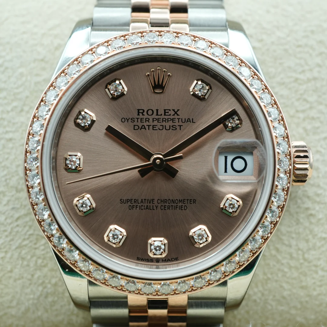 Rolex 278381RBR Datejust 31 mm 18K Rose Gold Factory Rolex Diamond Bezel Pink Diamond Dial 2017 - Image 3