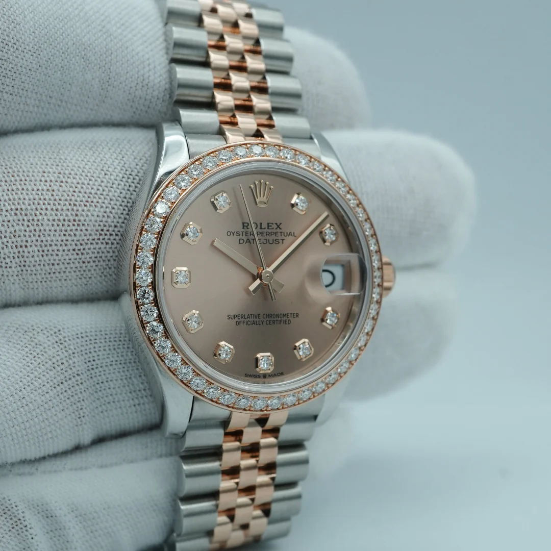 Rolex 278381RBR Datejust 31 mm 18K Rose Gold Factory Rolex Diamond Bezel Pink Diamond Dial 2017 - Image 4
