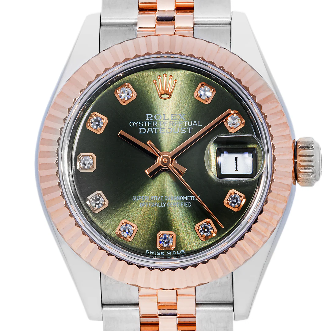 Rolex 279171 Lady-Datejust 28mm Olive Green Diamond Dial Jubilee Bracelet Box and Papers 2017 - Image 3