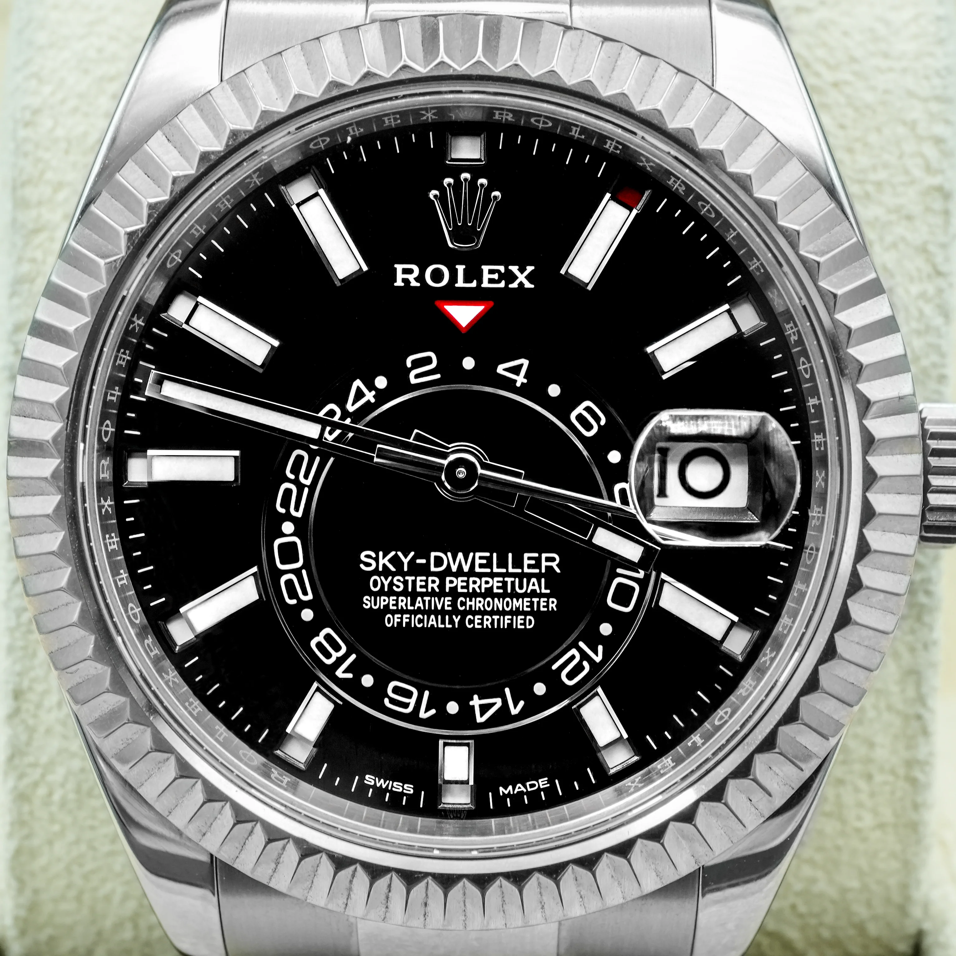 Rolex 326934 Sky-Dweller 42 mm Fluted Bezel Black Dial Oyster Bracelet Box and Papers 2019 - Image 3