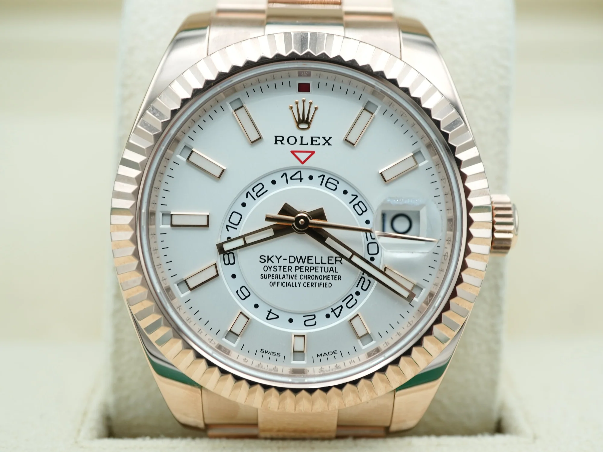 Rolex 326935 Sky-Dweller 42 mm 18K Rose Gold White Dial Oyster Bracelet Box and Papers 2020 - Image 3