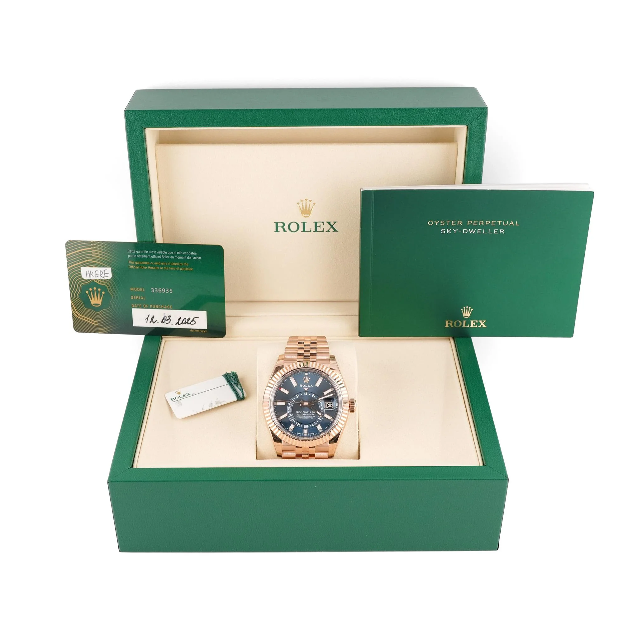 Rolex 336935 Sky-Dweller 42 mm 18K Rose Gold Blue Index Dial Jubilee Bracelet Box and Papers 2025 - Image 2