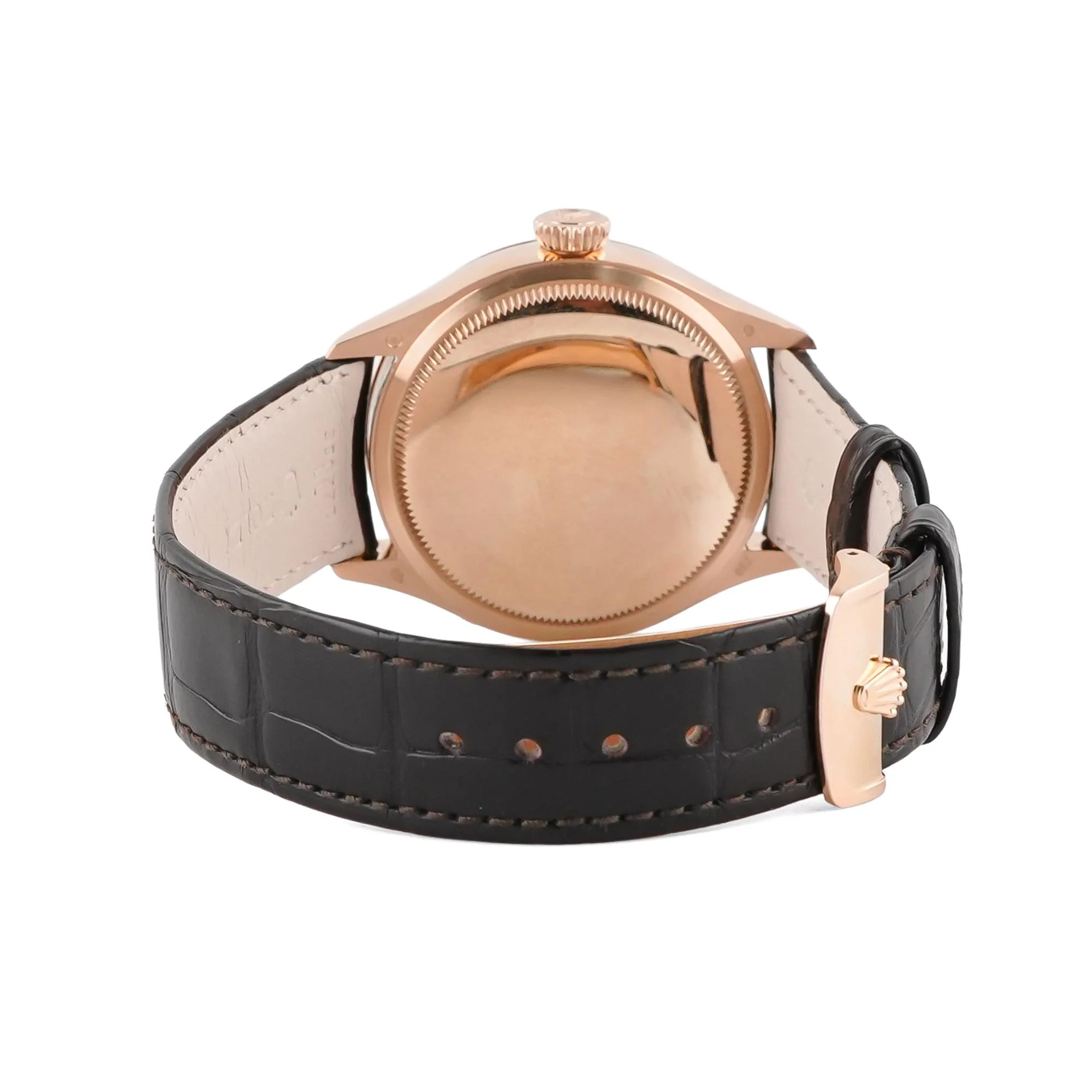 Rolex 50535 Cellini Moonphase 18k Rose Gold White Dial Leather Strap Box and Papers 2019 - Image 3