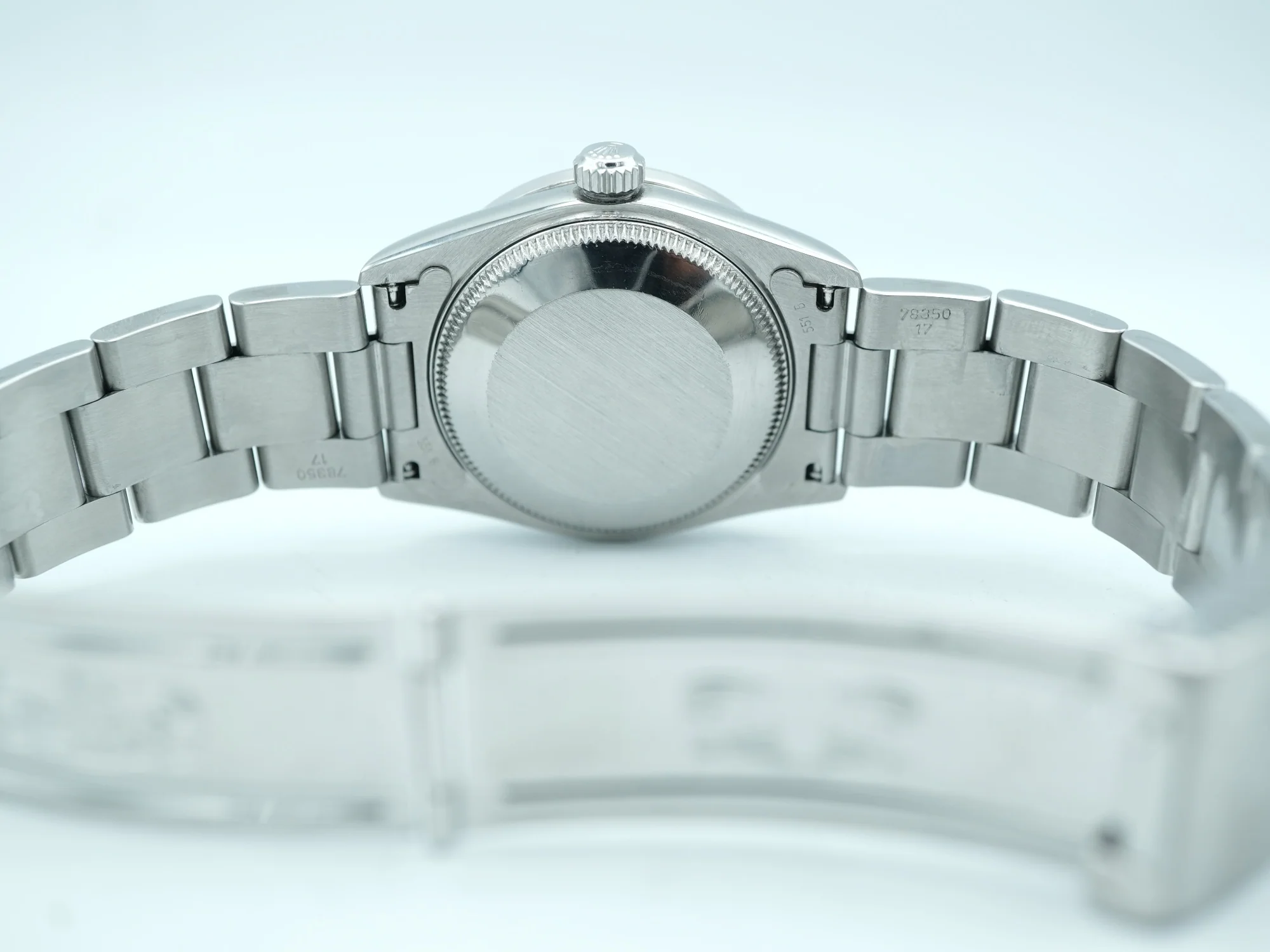Rolex 67180 Oyster Perpetual 31 mm Silver Custom Diamond Dial Custom Diamond Bezel Oyster Bracelet 1996 - Image 10