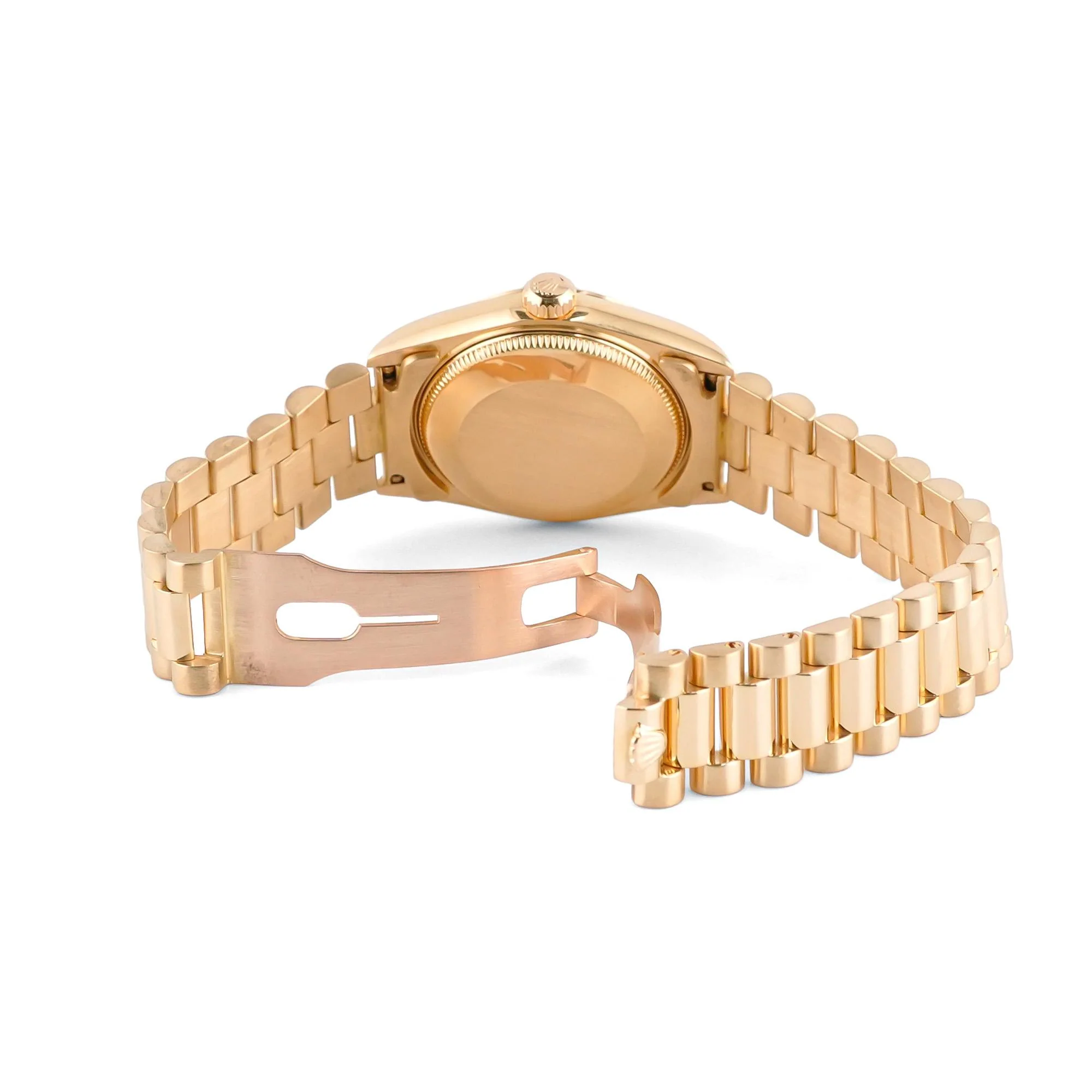 Rolex 68278 Datejust 31 mm Fluted Bezel Champagne Roman Diamond Dial President Bracelet Box 1990 - Image 5