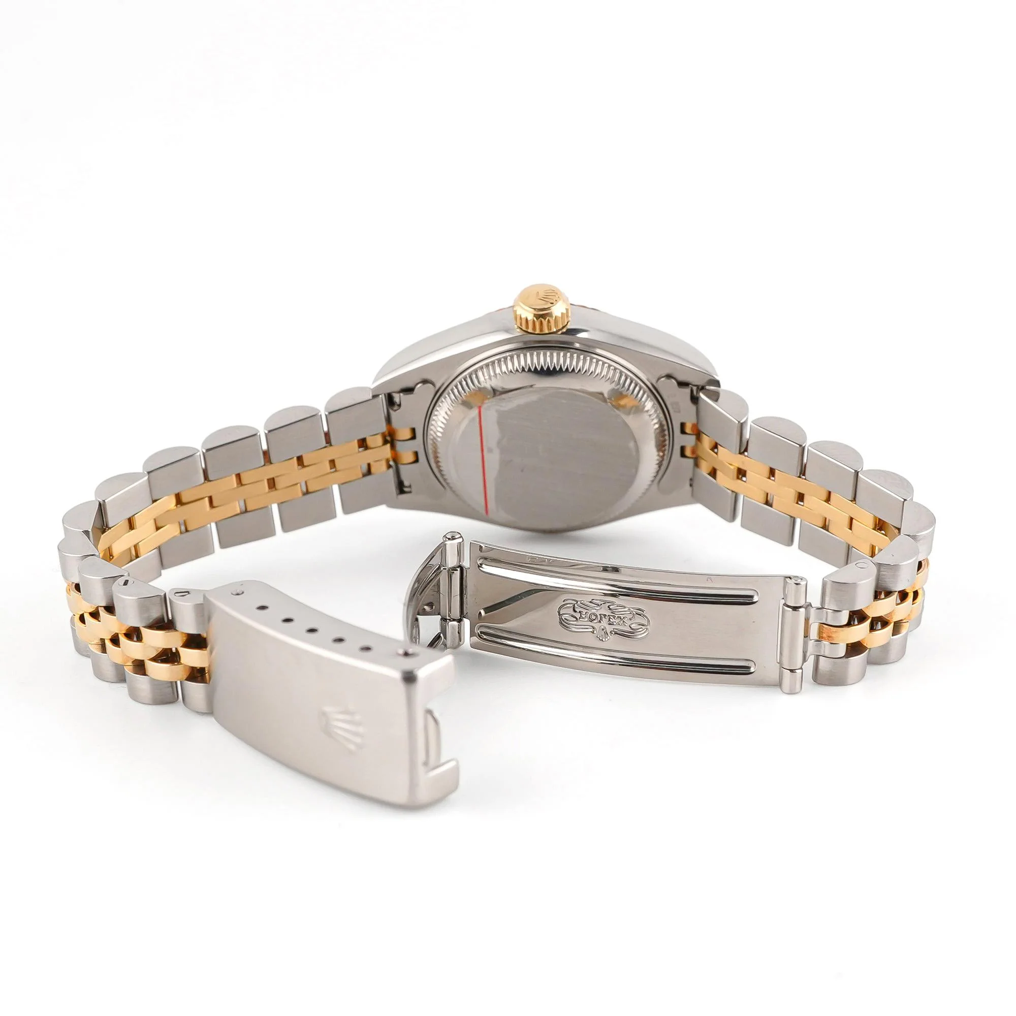 Rolex 69173 Lady-Datejust 26 mm Champagne Roman Dial Jubilee Bracelet Box and Papers 1994 - Image 4