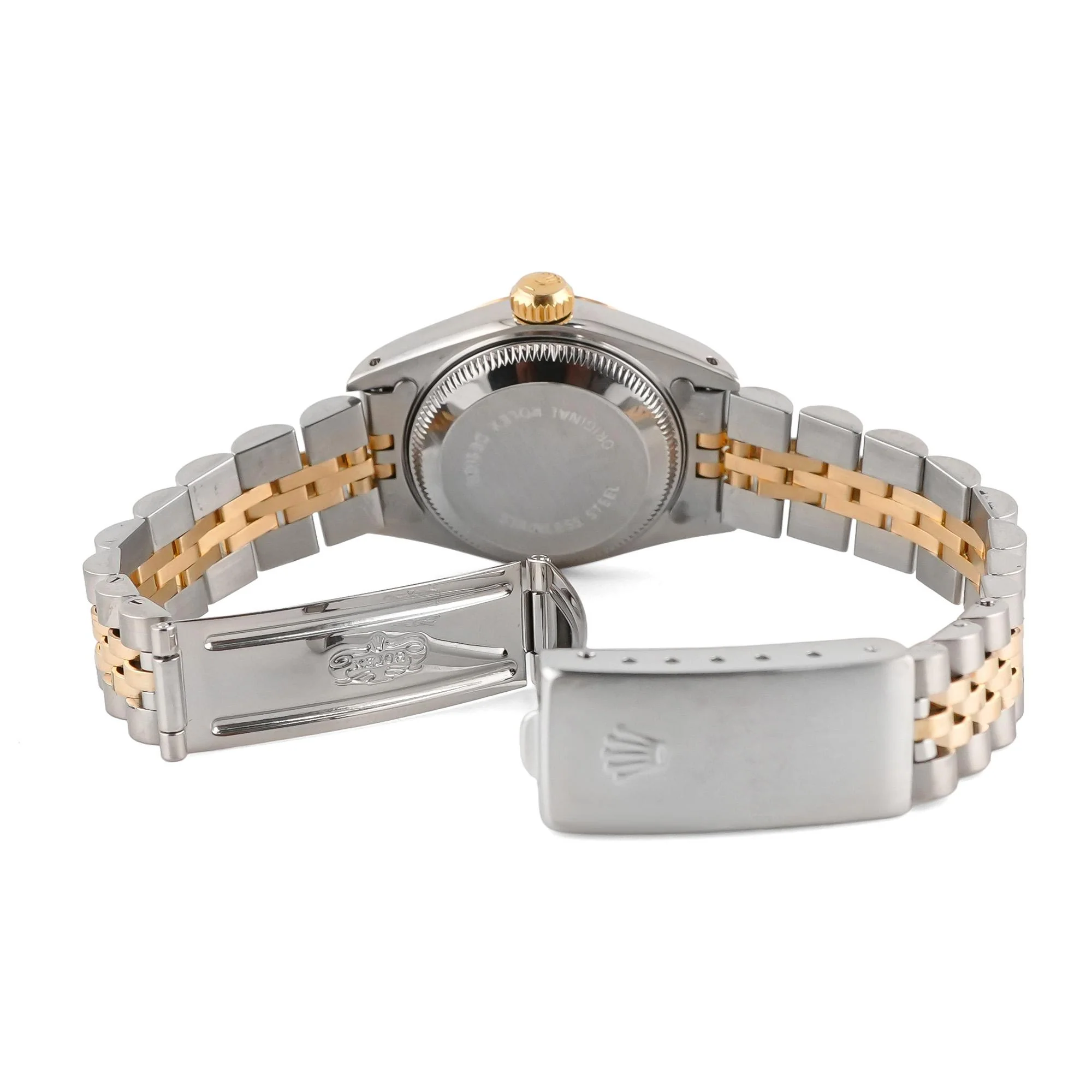 Rolex 69173 Lady-Datejust 26 mm Fluted Bezel Black Diamond Dial Jubilee Bracelet Box and Papers 1991 - Image 4