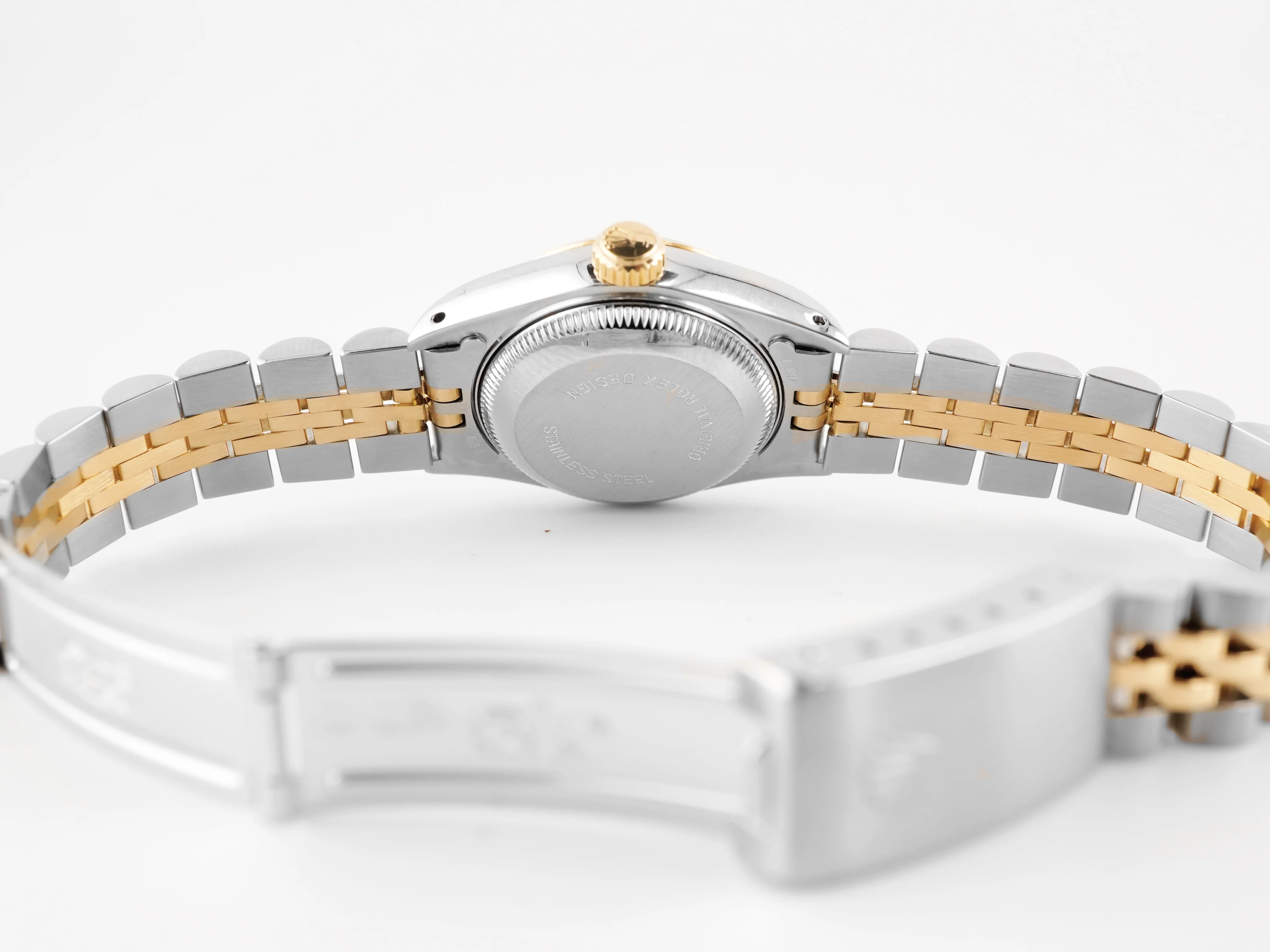 Rolex 69173 Lady-Datejust 26 mm Fluted Bezel Champagne Diamond Dial Jubilee Bracelet Box and Papers 1993 - Image 10