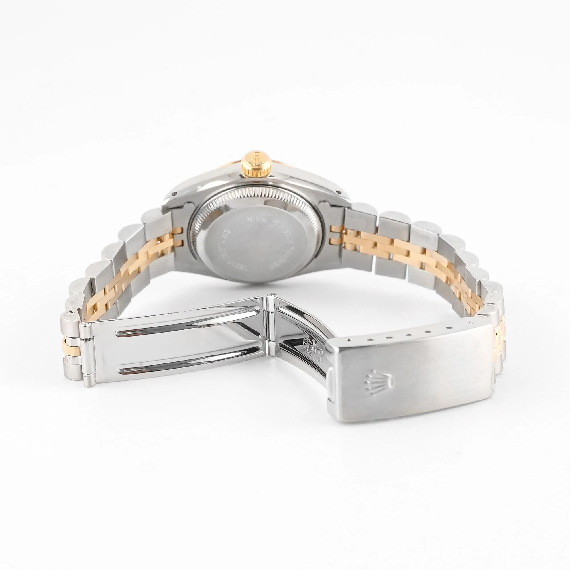 Rolex 69173 Lady-Datejust 26 mm Fluted Bezel Champagne Index Dial Jubilee Bracelet Box and Papers 1989 - Image 4