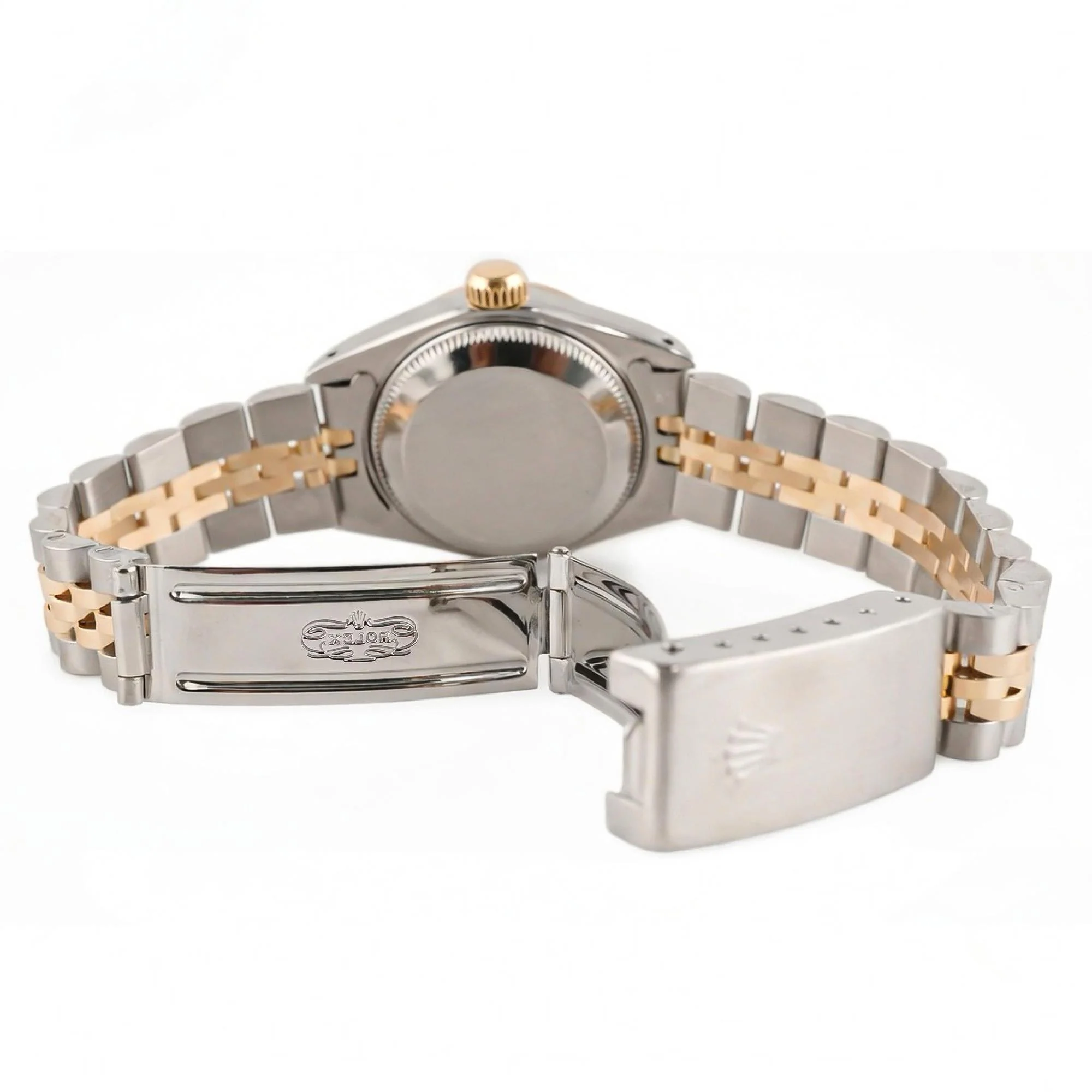 Rolex 69173 Lady-Datejust 26 mm Fluted Bezel White Diamond Dial Jubilee Bracelet Box and Papers 1990 - Image 4