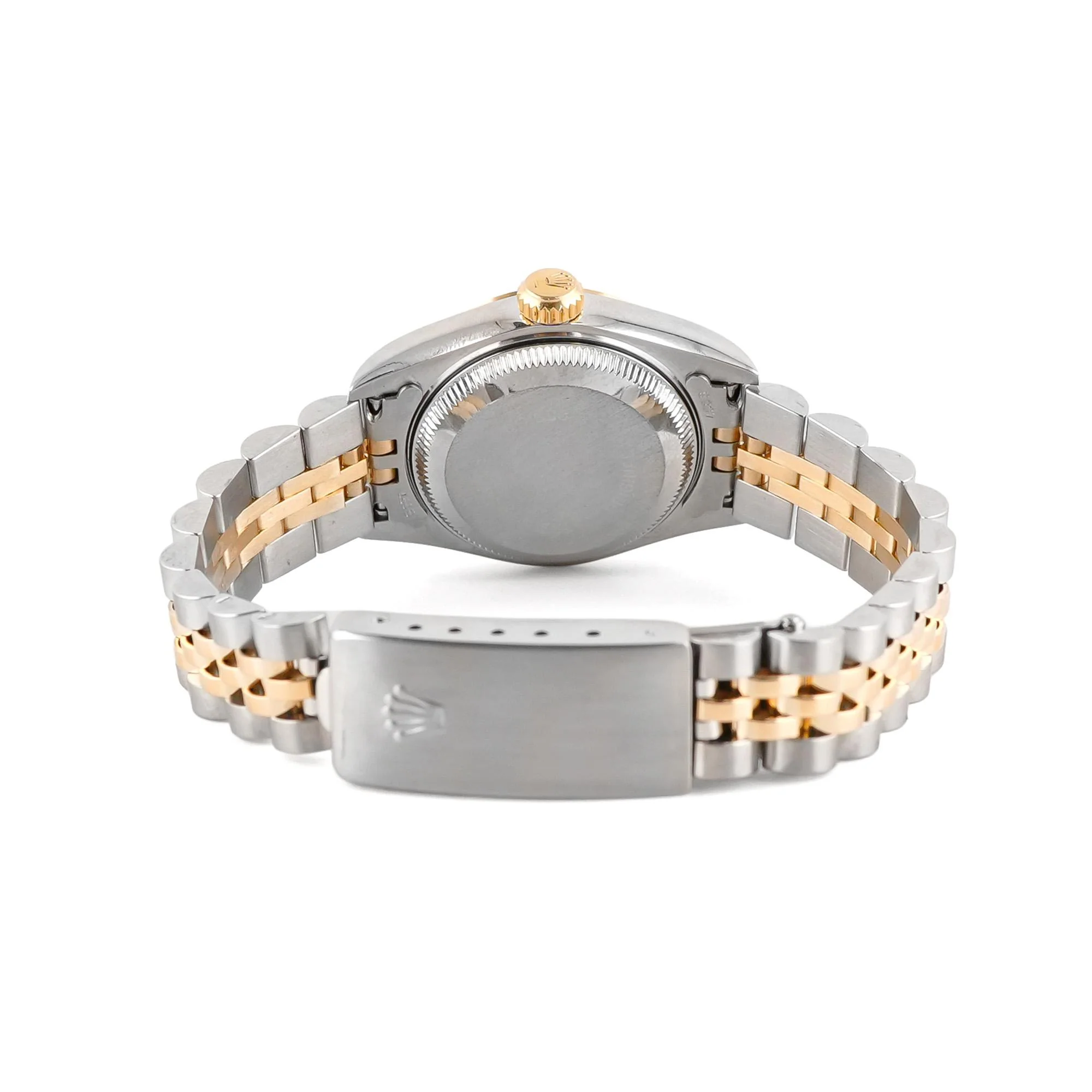 Rolex 69173 Lady-Datejust 26 mm Fluted Bezel White Roman Dial Jubilee Bracelet Box and Papers 1996 - Image 3