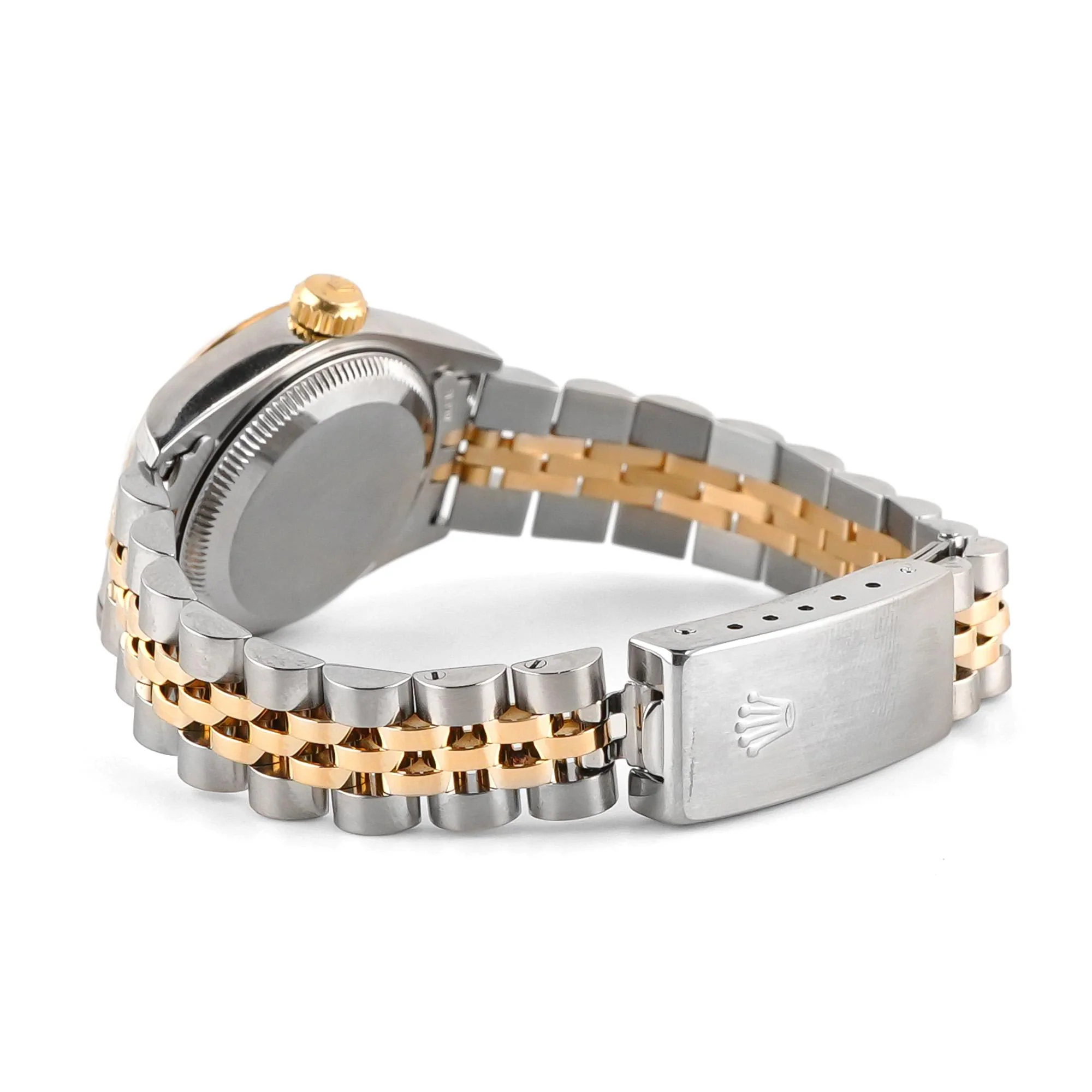 Rolex 69173 Lady-Datejust 26 mm Fluted Bezel White Roman Dial Jubilee Bracelet Box and Papers 1996 - Image 5