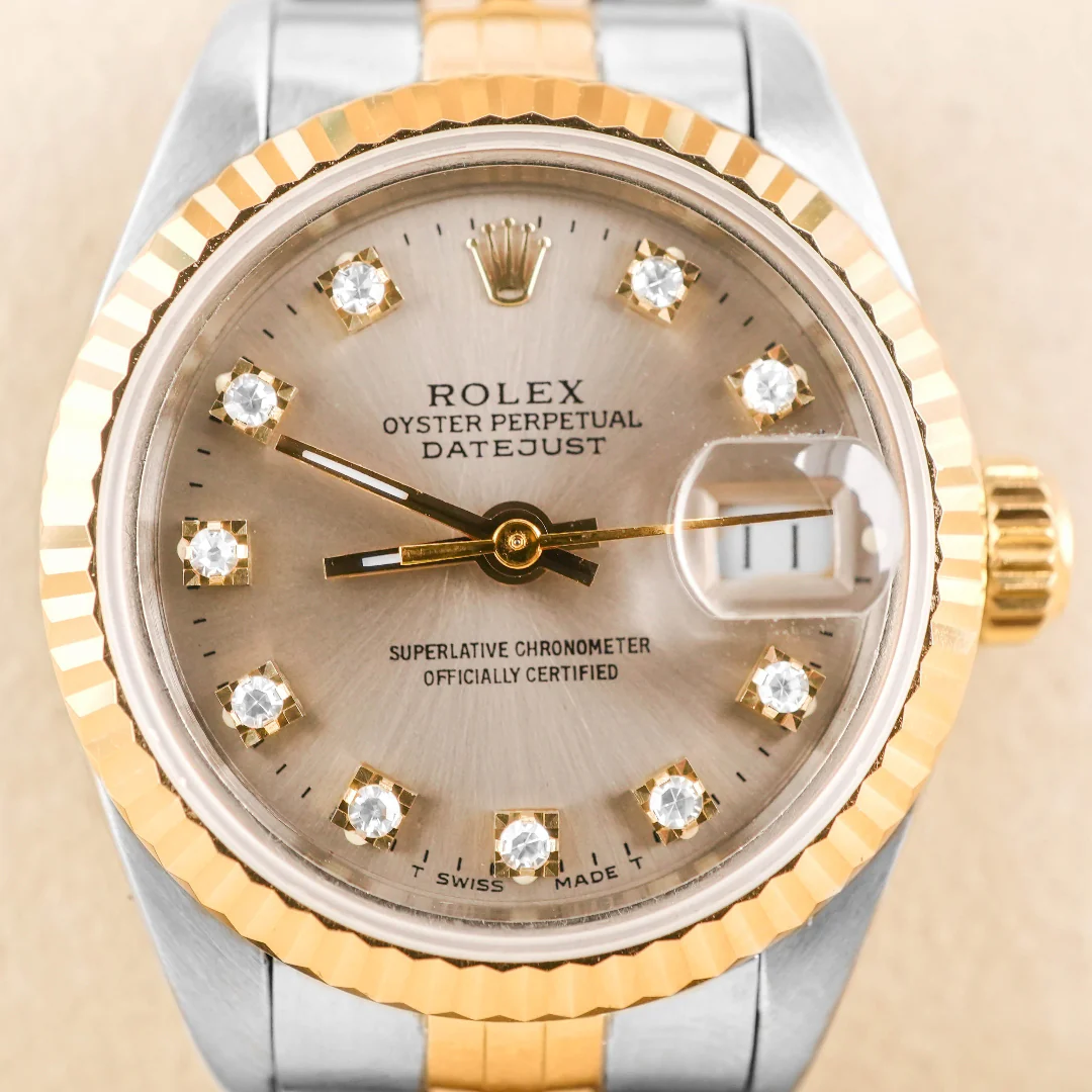 Rolex 69173 Lady-Datejust 26 mm Silver Diamond Dial Jubilee Bracelet Box and Papers 1991 - Image 3
