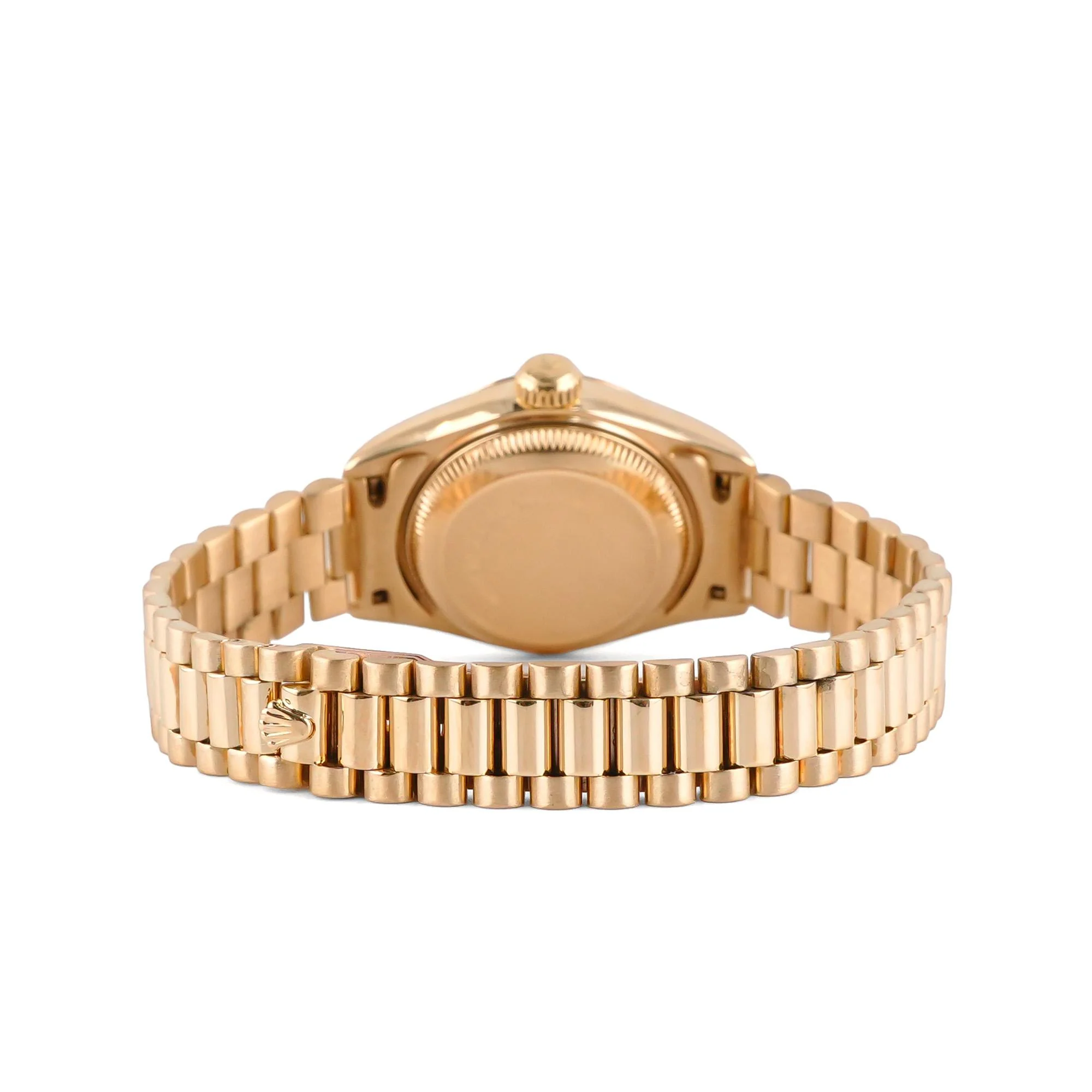 Rolex 69178 Lady-Datejust 26 mm Fluted Bezel Champagne Diamond Dial President Bracelet Box 1990 - Image 3