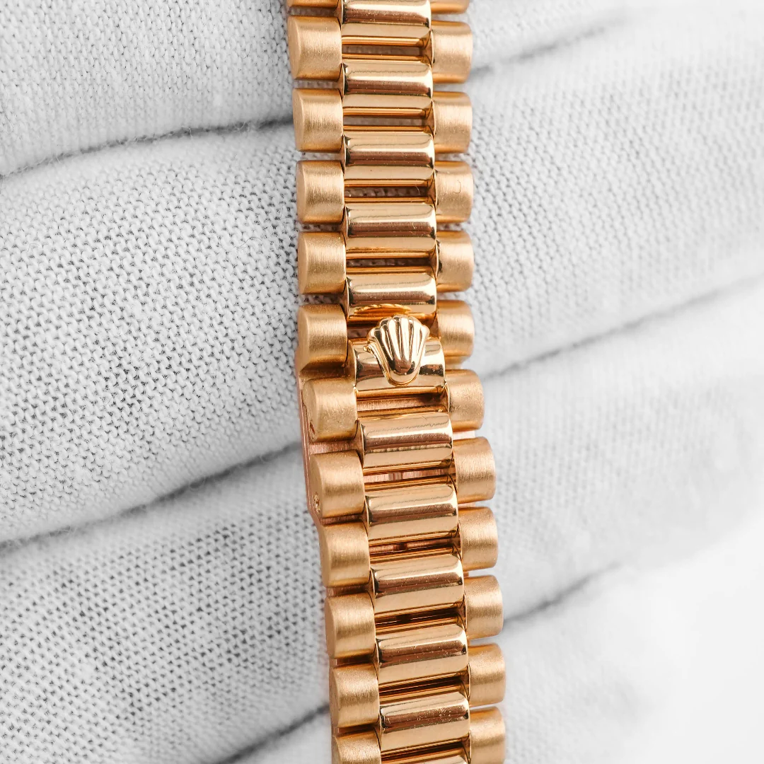 Rolex 69178 Lady-Datejust 26 mm Fluted Bezel Champagne Diamond Dial President Bracelet Box 1991 - Image 5