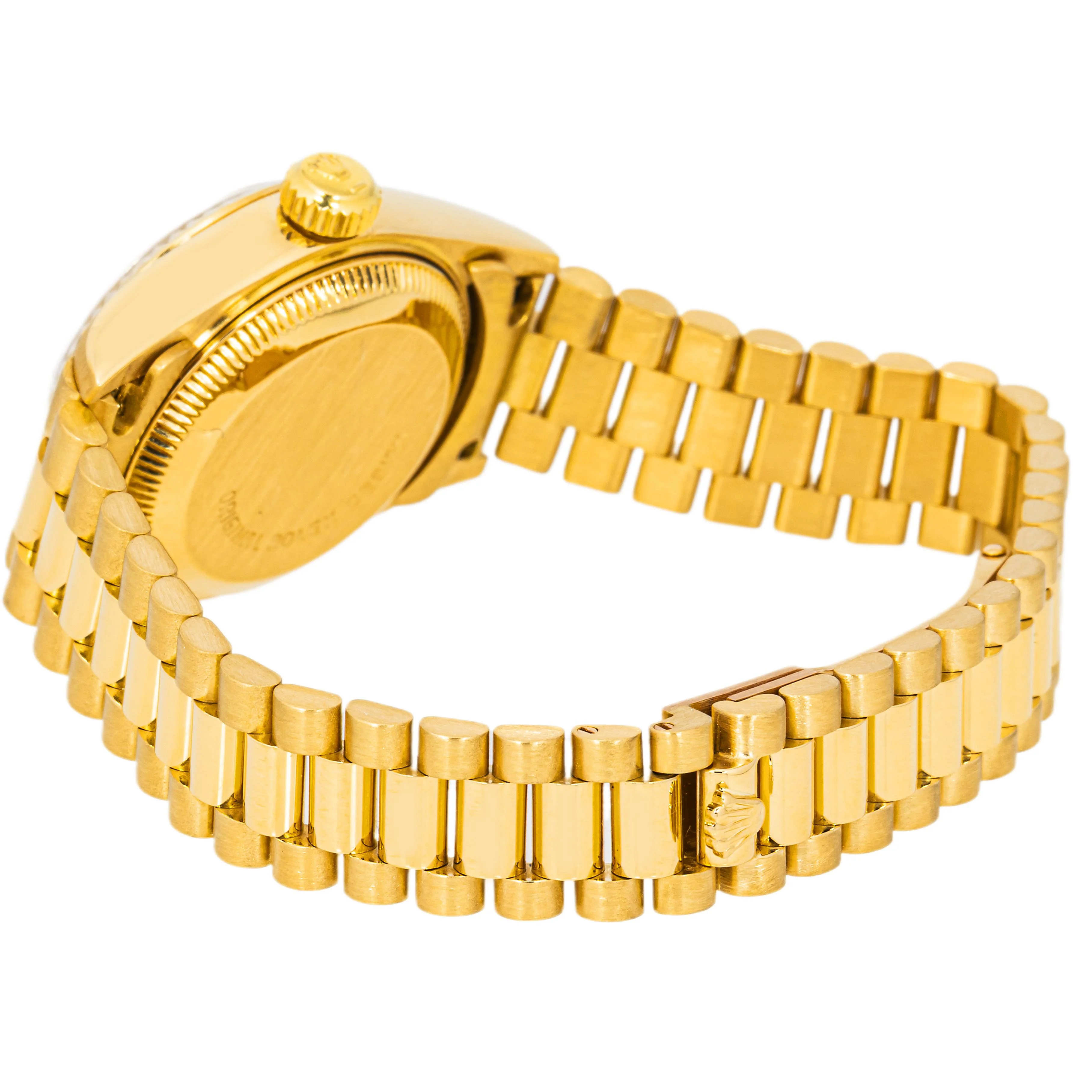 Rolex 69178 Lady-Datejust 26 mm Fluted Bezel Champagne Diamond Dial President Bracelet Box 1991 - Image 4