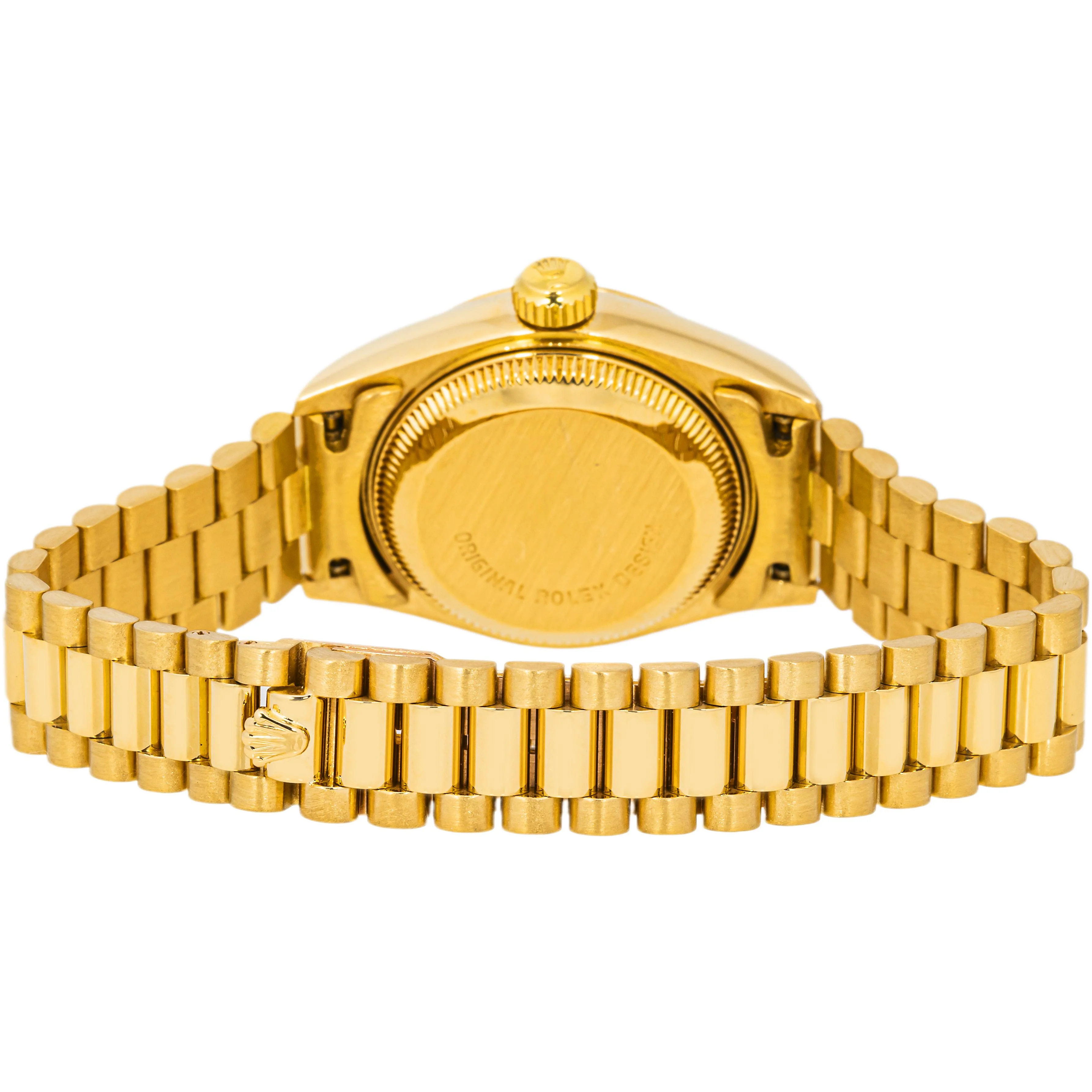 Rolex 69178 Lady-Datejust 26 mm Fluted Bezel Champagne Diamond Dial President Bracelet Box 1991 - Image 6