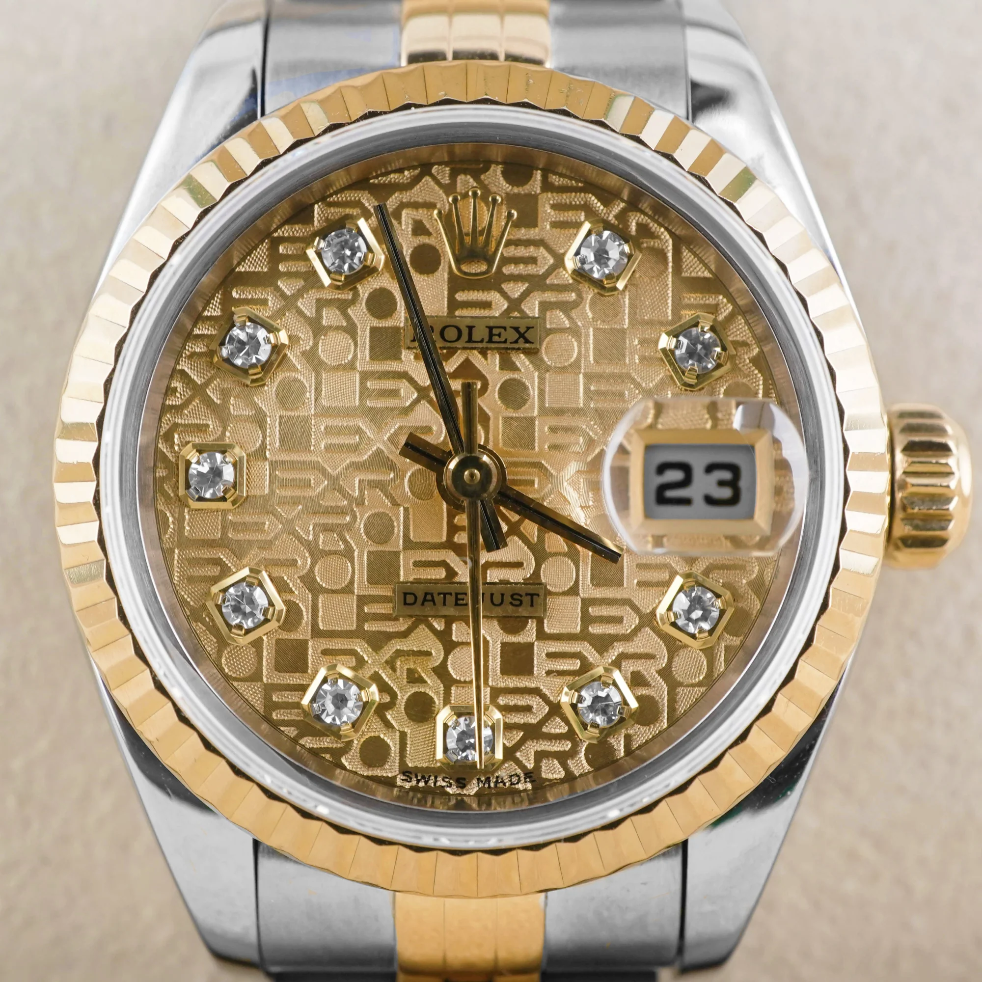 Rolex 79173 Lady-Datejust 26 mm Champagne Jubilee Dial Jubilee Bracelet Box and Papers 2000 - Image 3