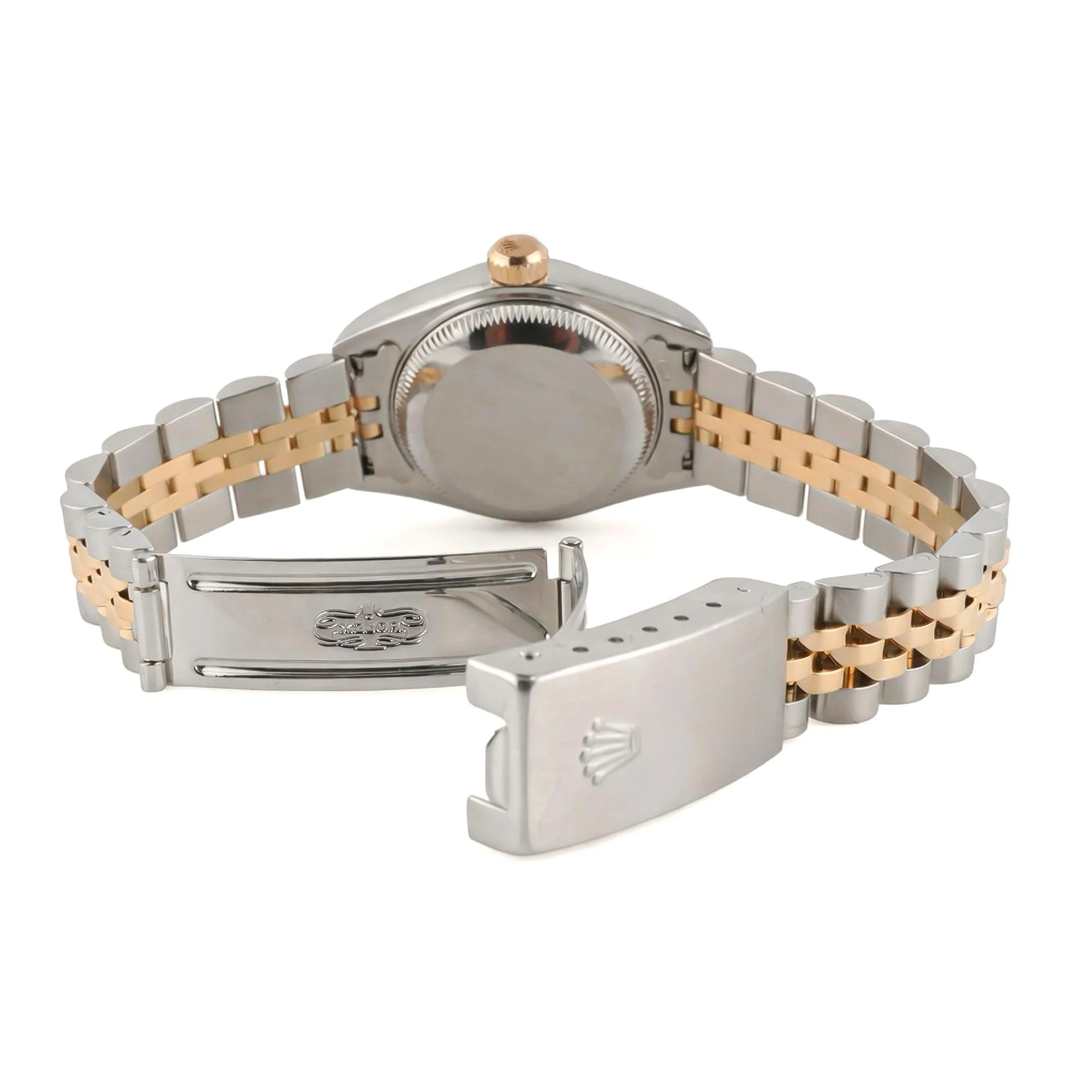 Rolex 79173 Lady-Datejust 26 mm Fluted Bezel Champagne Index Dial Jubilee Bracelet Box 2000 - Image 4
