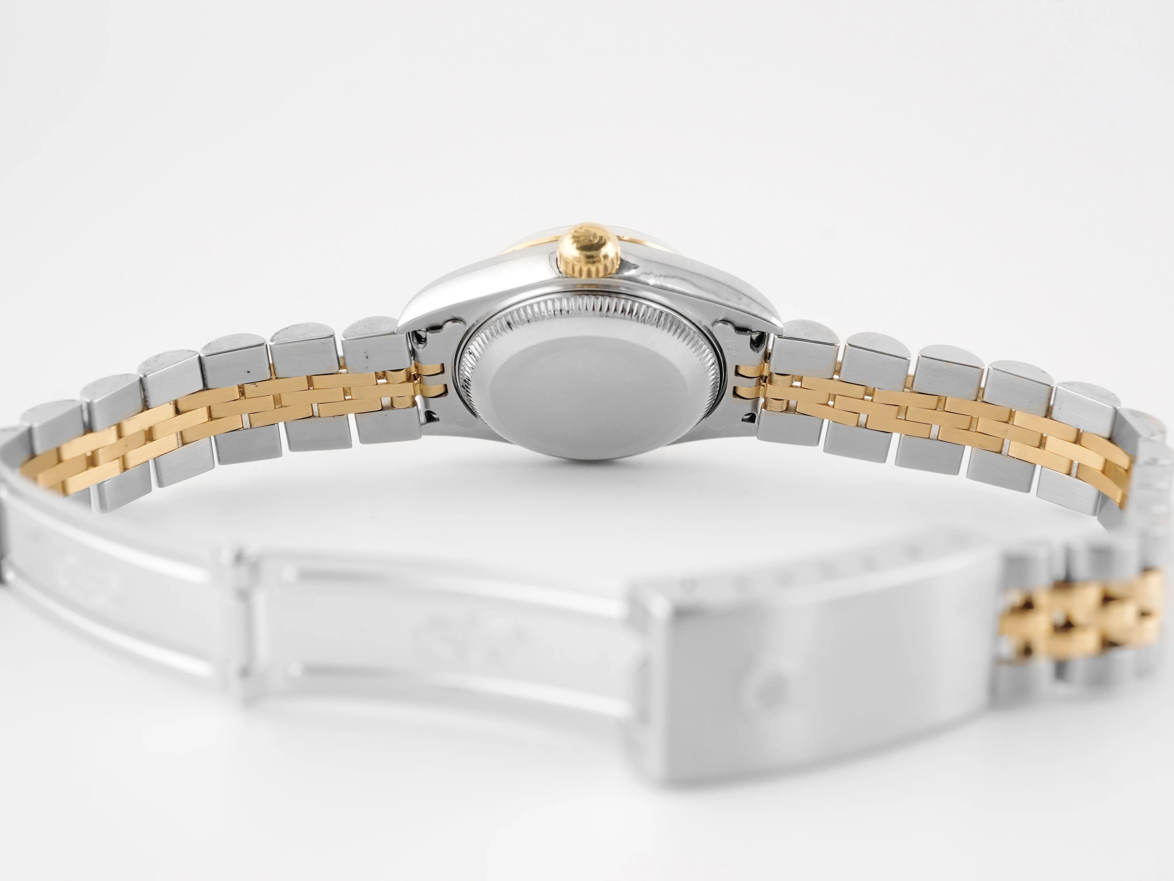 Rolex 79173 Lady-Datejust 26 mm Fluted Bezel Ivory Pyramid Roman Dial Jubilee Bracelet Box 2001 - Image 10