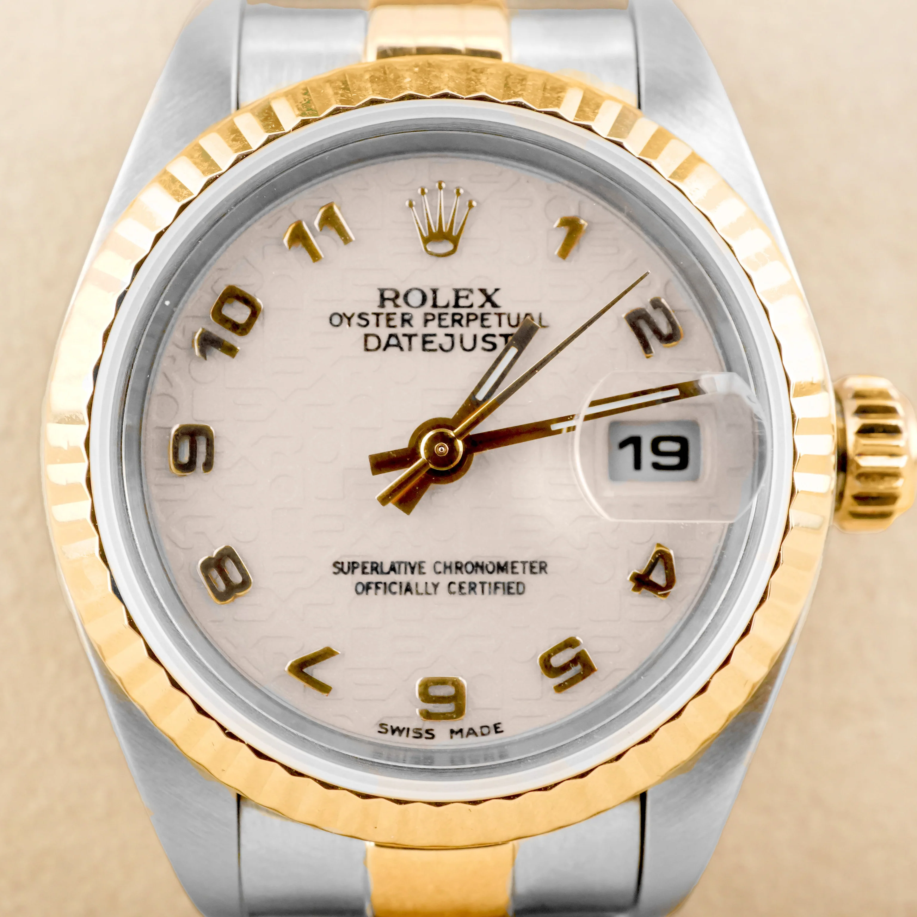 Rolex 79173 Lady-Datejust 26 mm Jubilee Ivory Arabic Dial Jubilee Bracelet Box and Papers 2000 - Image 3